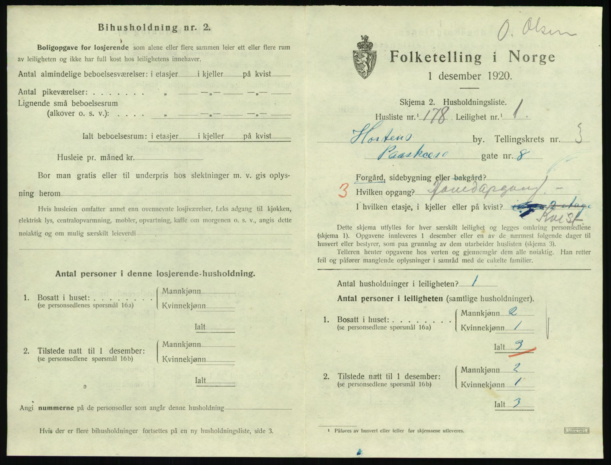 SAKO, 1920 census for Horten, 1920, p. 4695