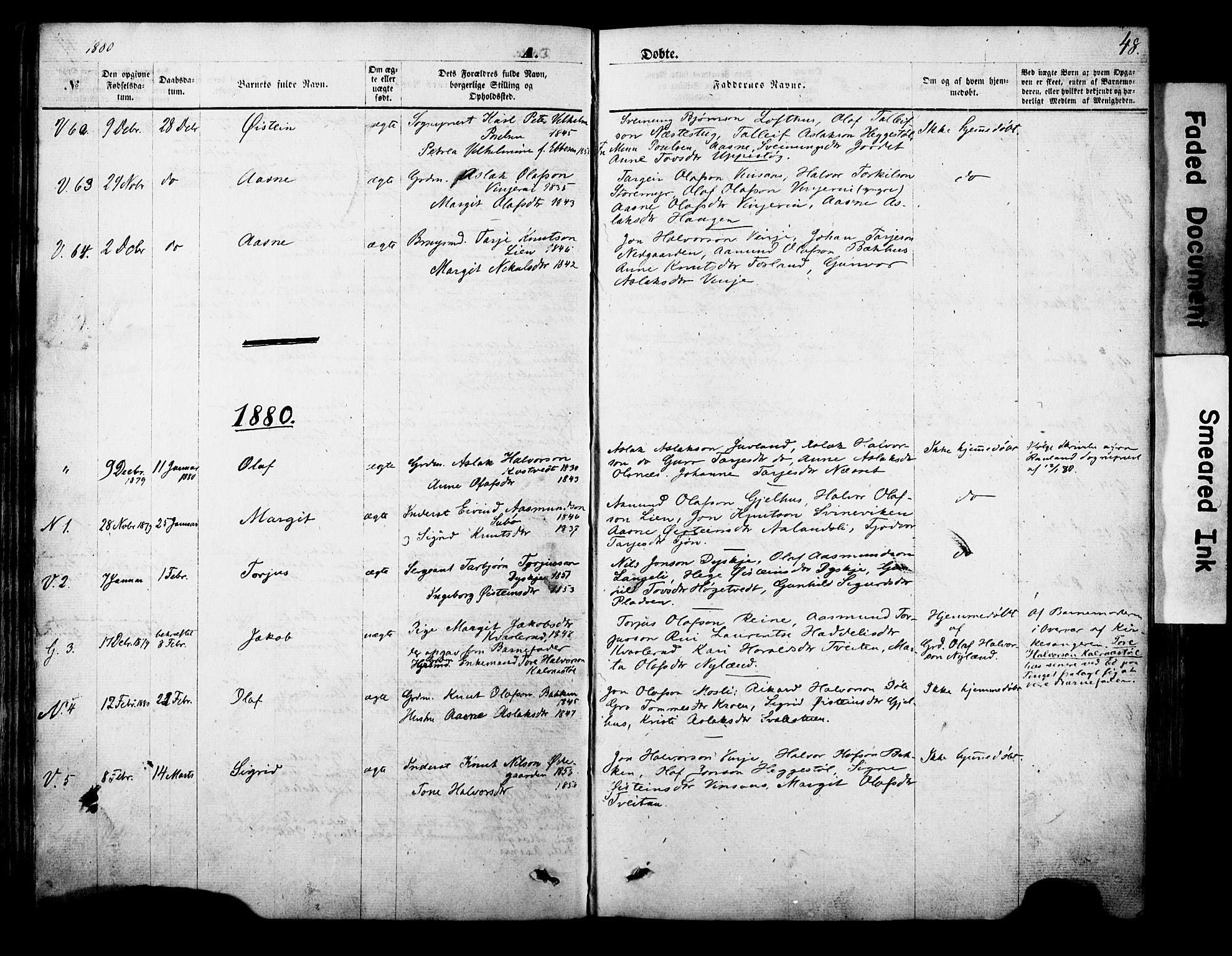 Vinje kirkebøker, SAKO/A-312/F/Fa/L0005: Parish register (official) no. I 5, 1870-1886, p. 48