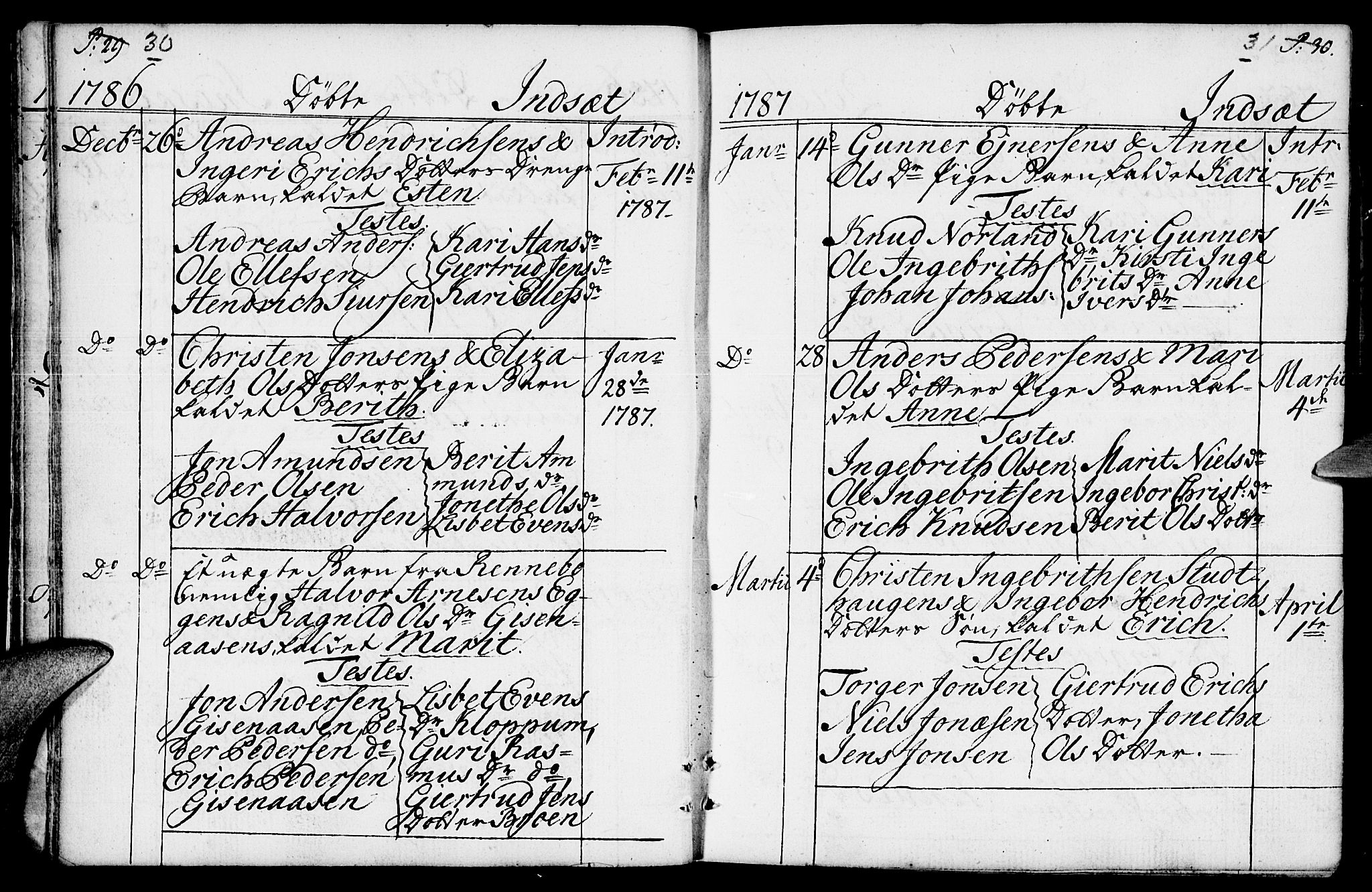 Kvikne prestekontor, AV/SAH-PREST-064/H/Ha/Haa/L0003: Parish register (official) no. 3, 1785-1814, p. 30-31