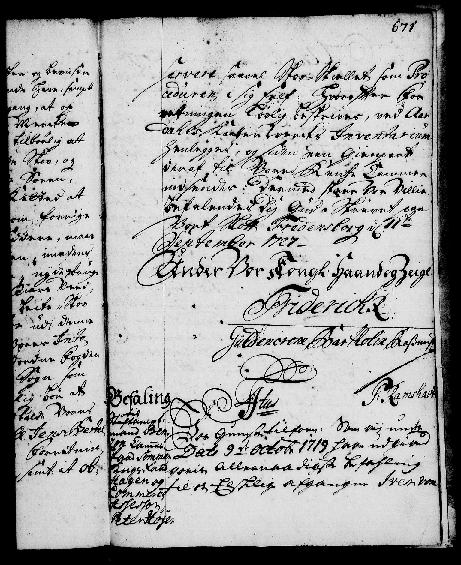 Rentekammeret, Kammerkanselliet, RA/EA-3111/G/Gg/Gga/L0002: Norsk ekspedisjonsprotokoll med register (merket RK 53.2), 1723-1727, p. 671