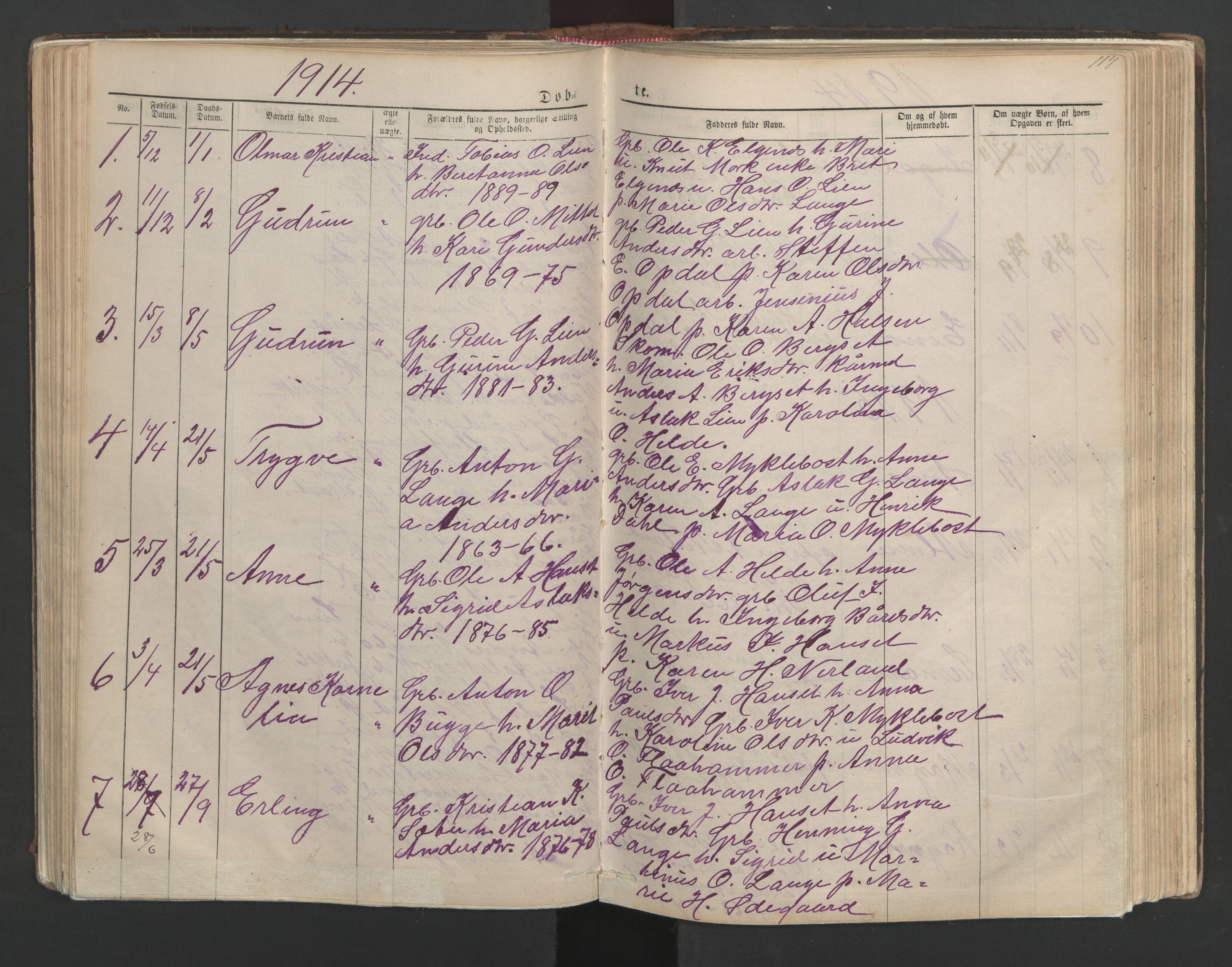 Ministerialprotokoller, klokkerbøker og fødselsregistre - Møre og Romsdal, AV/SAT-A-1454/554/L0645: Parish register (copy) no. 554C02, 1867-1946, p. 114