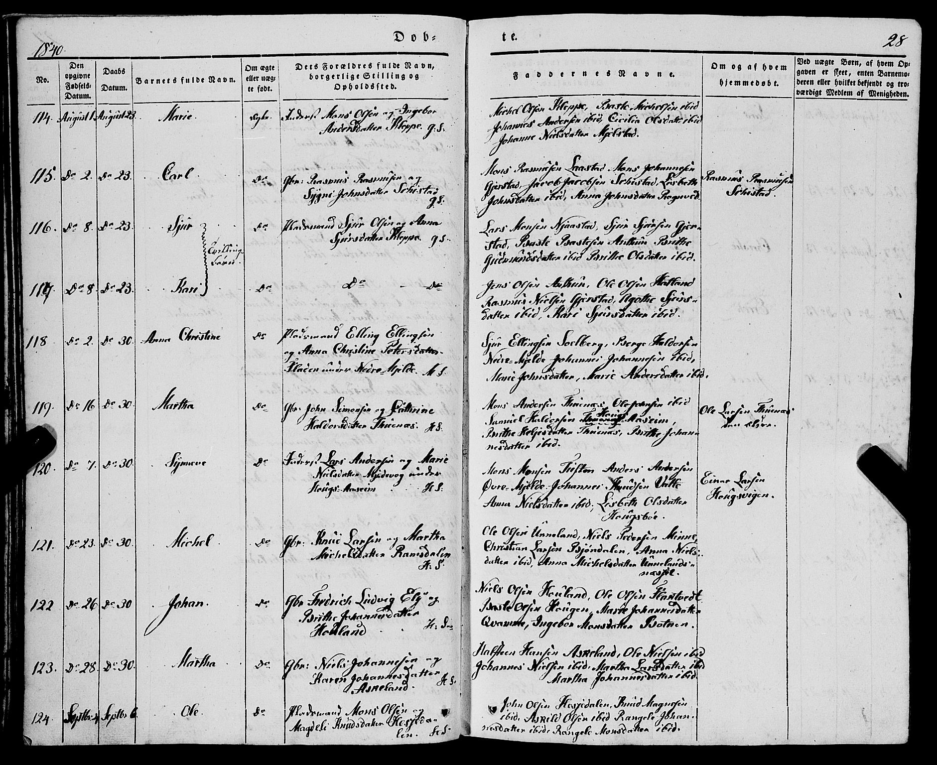 Haus sokneprestembete, AV/SAB-A-75601/H/Haa: Parish register (official) no. A 15, 1838-1847, p. 28