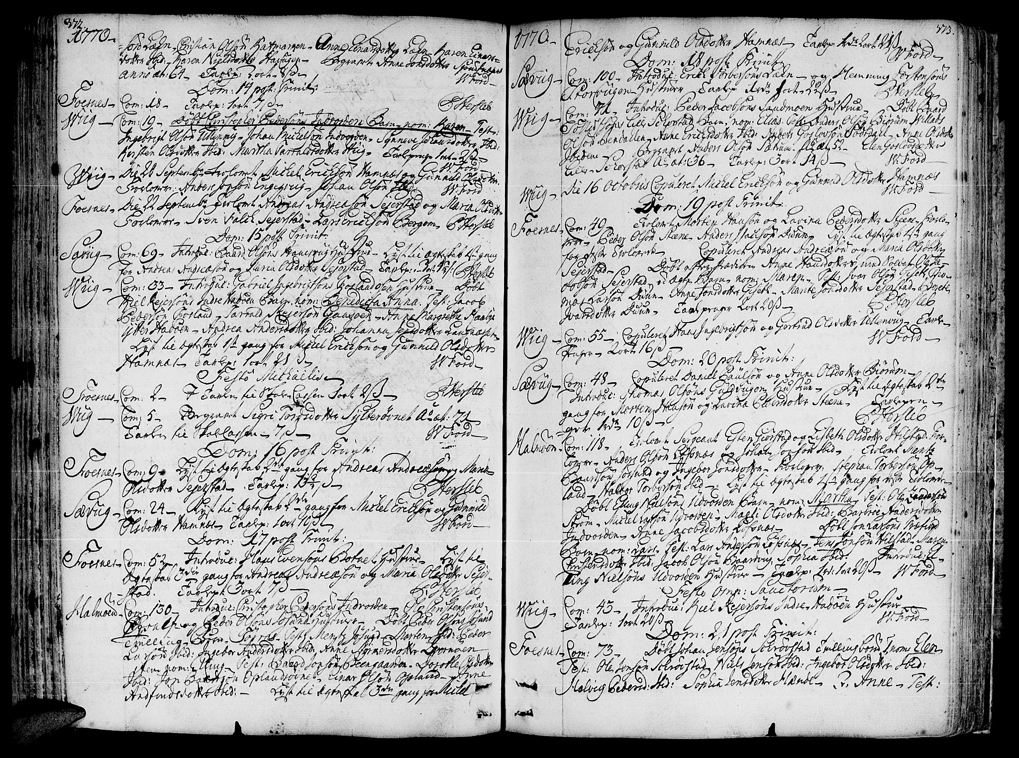 Ministerialprotokoller, klokkerbøker og fødselsregistre - Nord-Trøndelag, SAT/A-1458/773/L0607: Parish register (official) no. 773A01, 1751-1783, p. 372-373