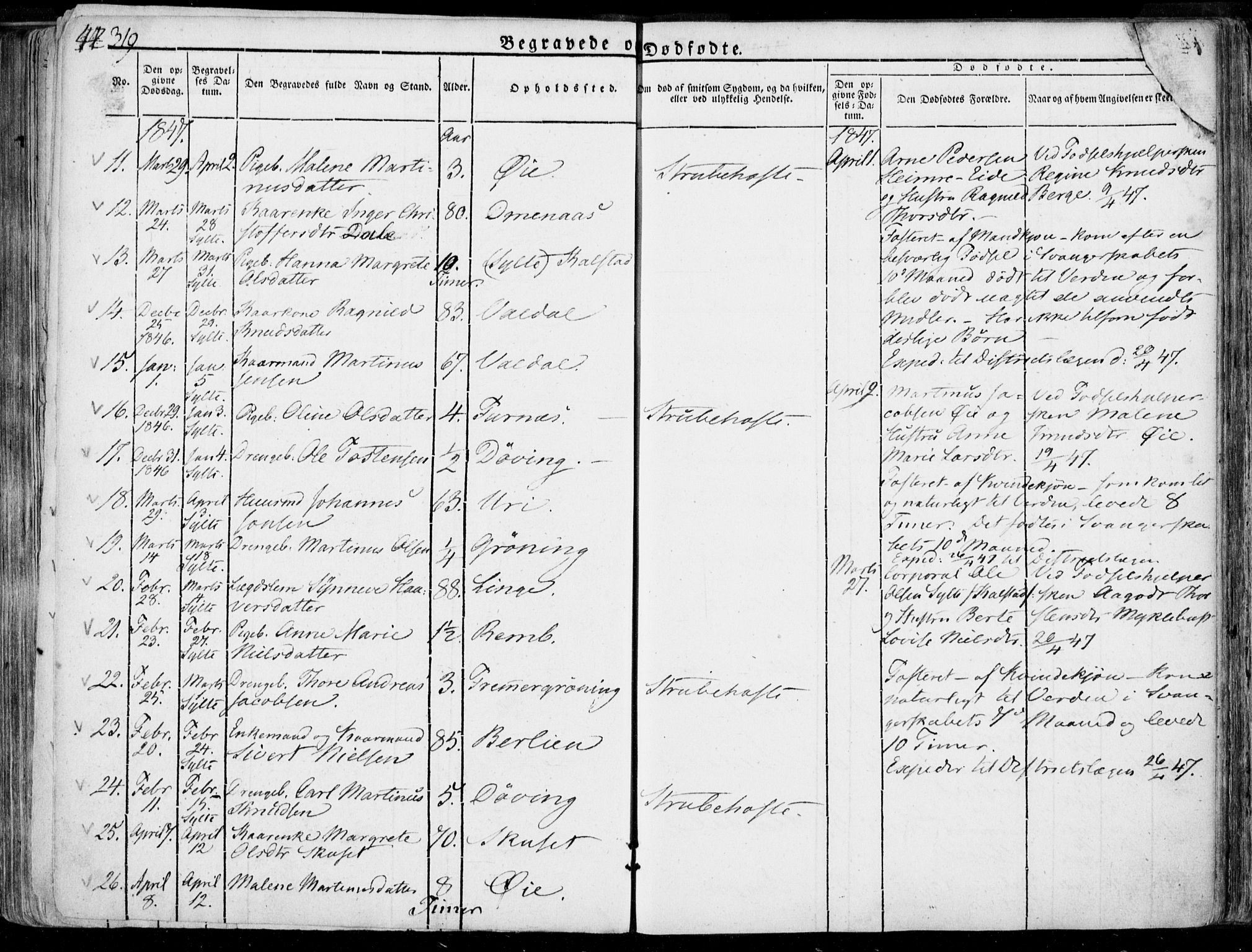 Ministerialprotokoller, klokkerbøker og fødselsregistre - Møre og Romsdal, SAT/A-1454/519/L0248: Parish register (official) no. 519A07, 1829-1860, p. 319