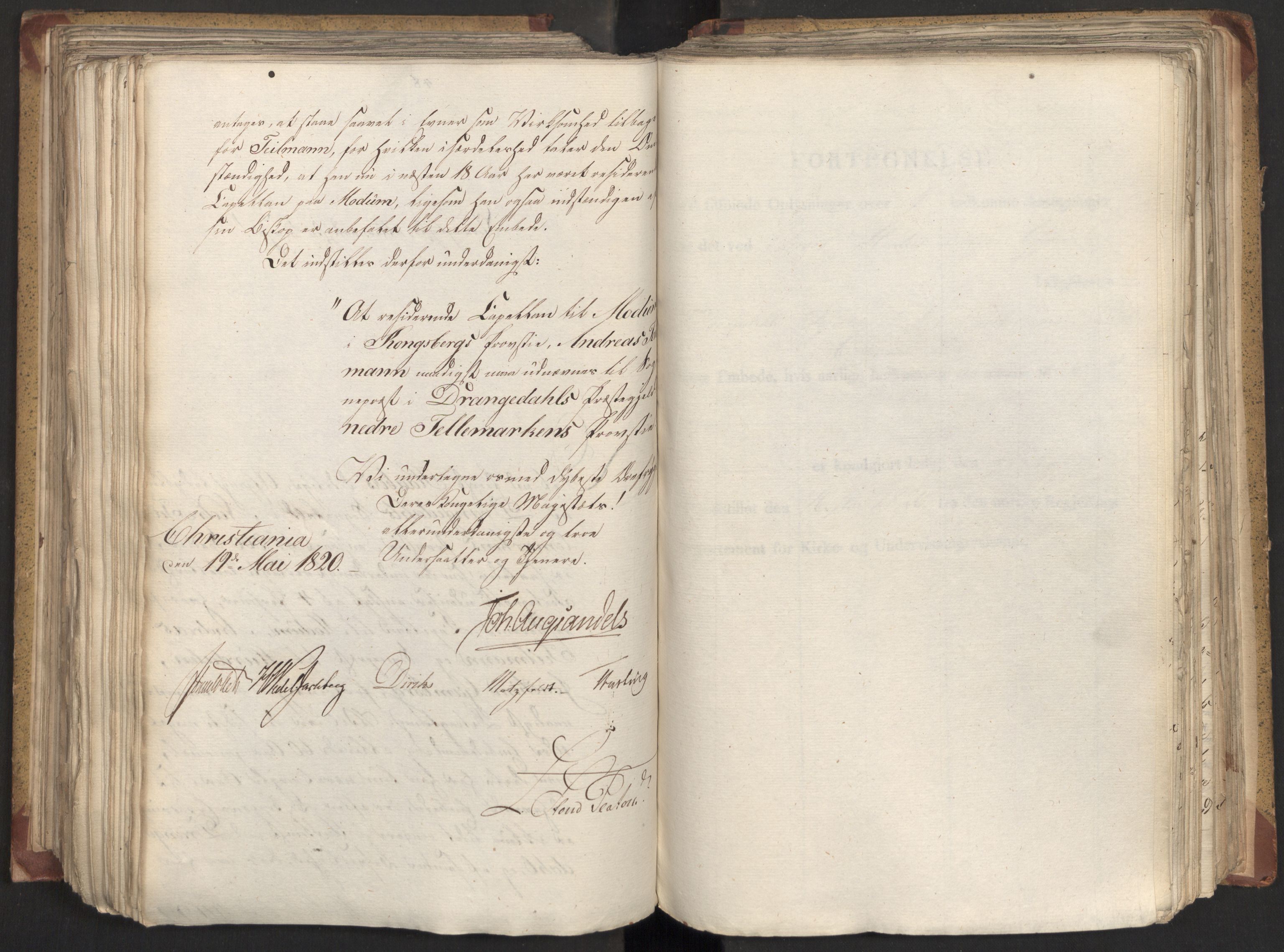 Statsrådsavdelingen i Stockholm, AV/RA-S-1003/D/Da/L0022: Regjeringsinnstillinger nr. 4399-4565, 1820, p. 326