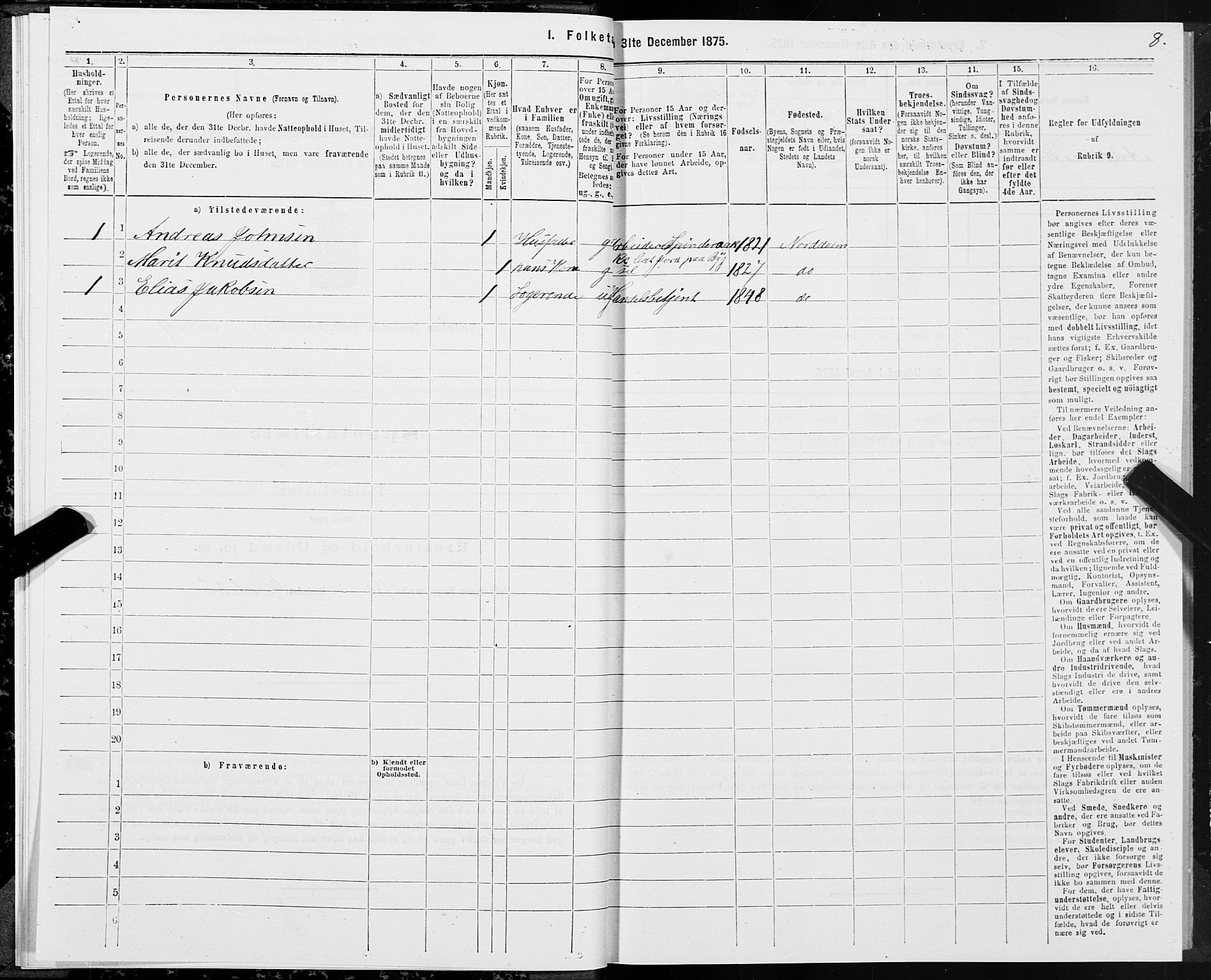 SAT, 1875 census for 1524P Norddal, 1875, p. 2008