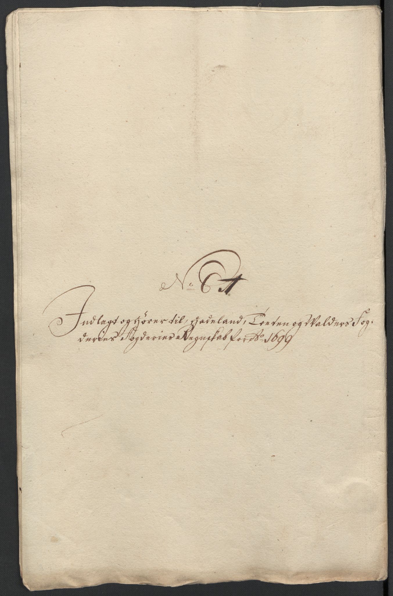 Rentekammeret inntil 1814, Reviderte regnskaper, Fogderegnskap, AV/RA-EA-4092/R18/L1297: Fogderegnskap Hadeland, Toten og Valdres, 1699, p. 369