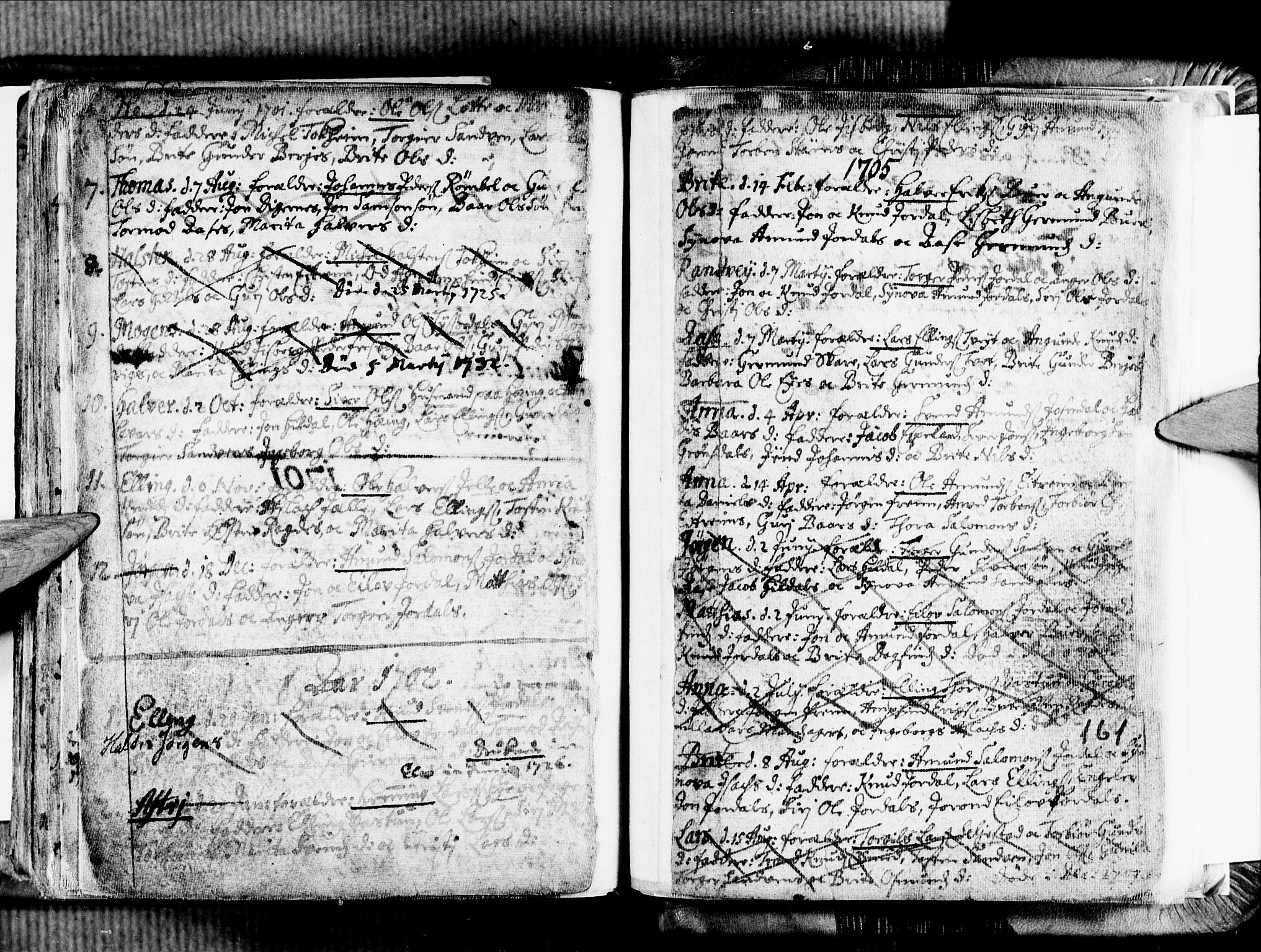 Ullensvang sokneprestembete, SAB/A-78701/H/Haa: Parish register (official) no. A 1 /3, 1676-1719, p. 161
