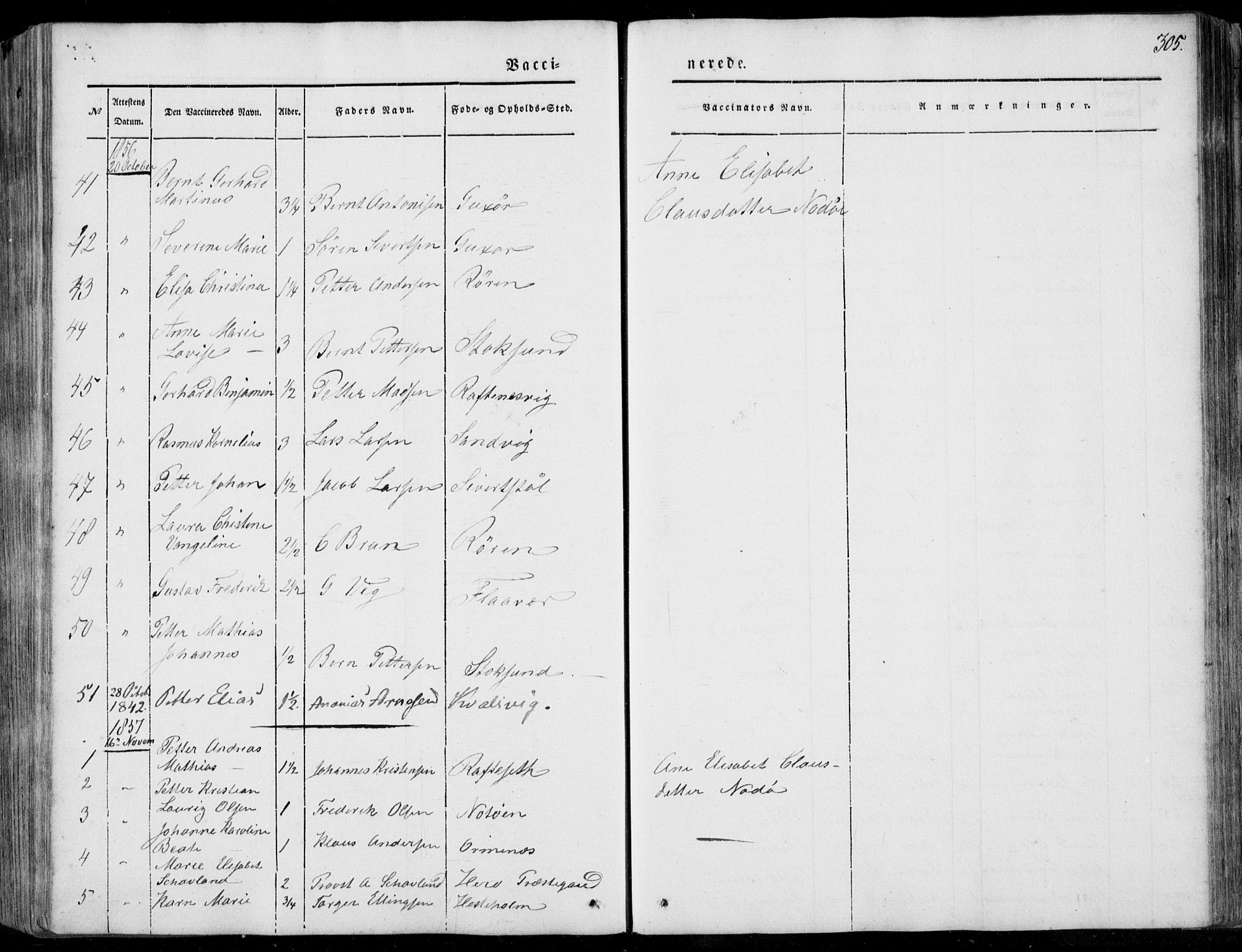 Ministerialprotokoller, klokkerbøker og fødselsregistre - Møre og Romsdal, AV/SAT-A-1454/507/L0070: Parish register (official) no. 507A05, 1842-1873, p. 305