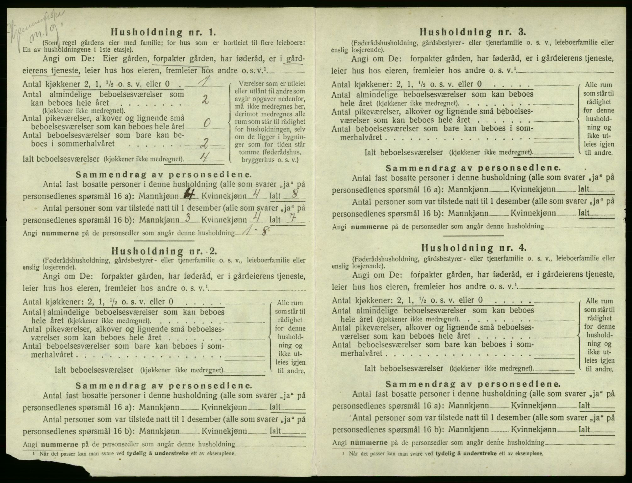 SAB, 1920 census for Austevoll, 1920, p. 454