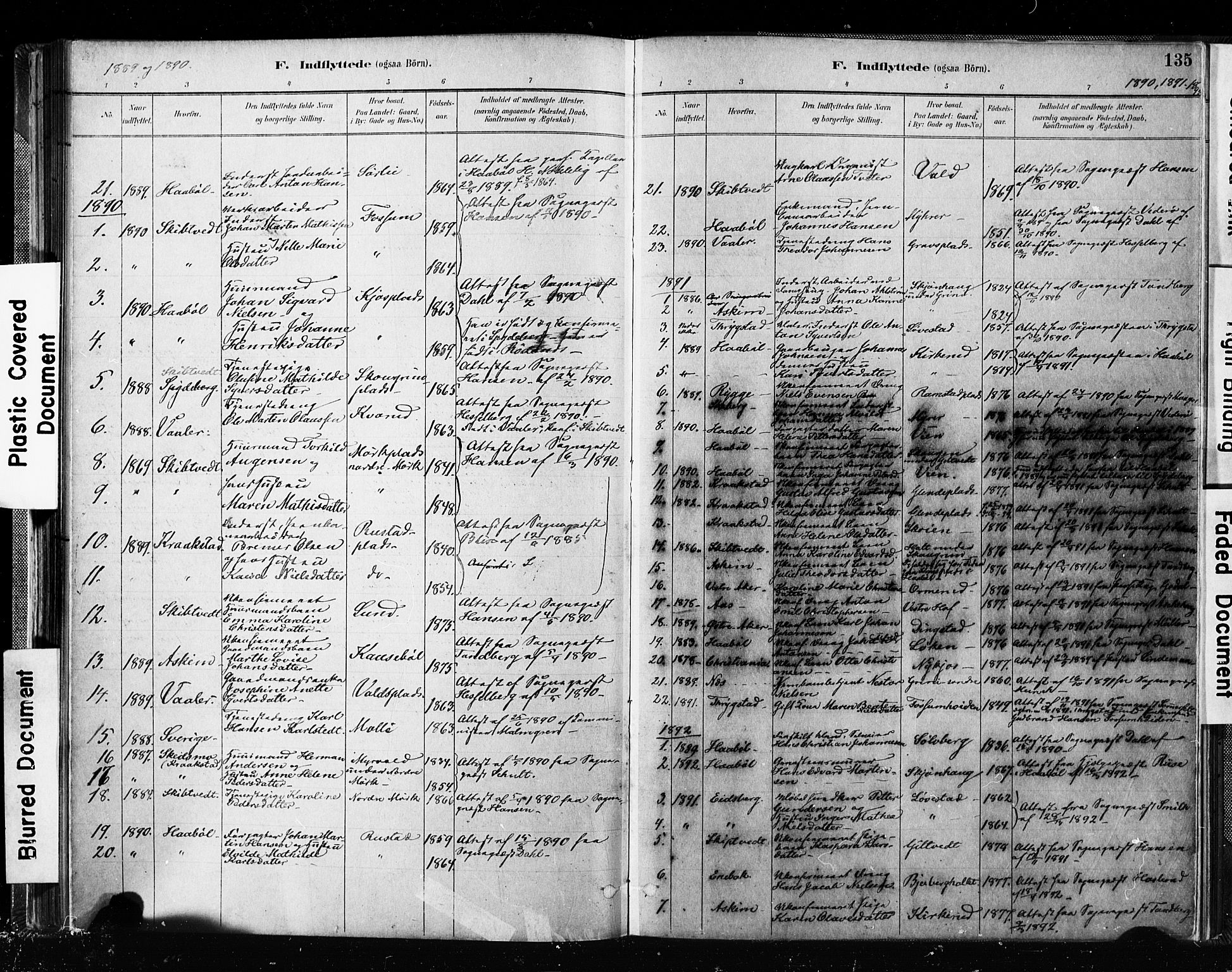 Spydeberg prestekontor Kirkebøker, AV/SAO-A-10924/F/Fa/L0008: Parish register (official) no. I 8, 1886-1900, p. 135