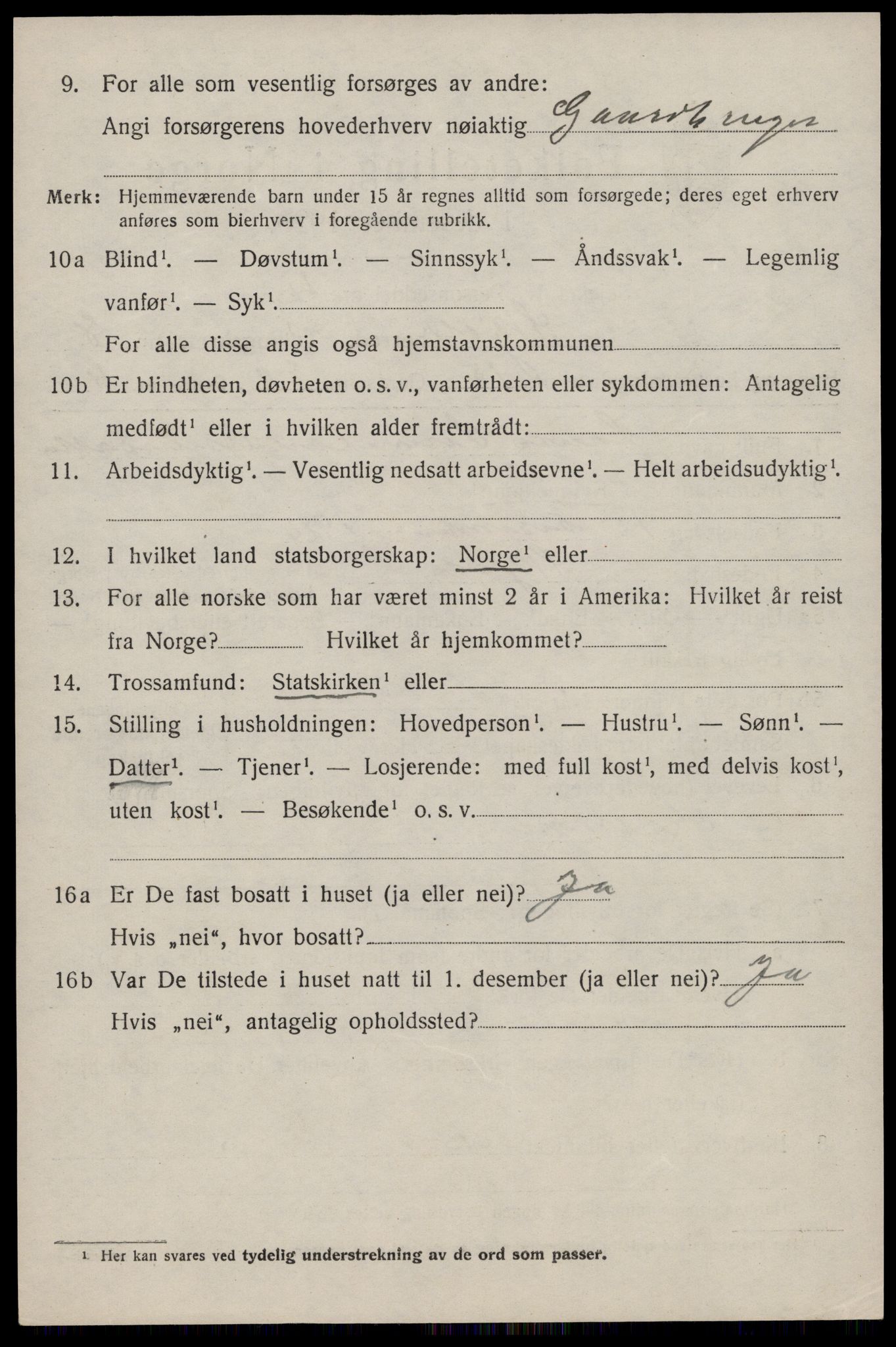 SAST, 1920 census for Skjold, 1920, p. 4333