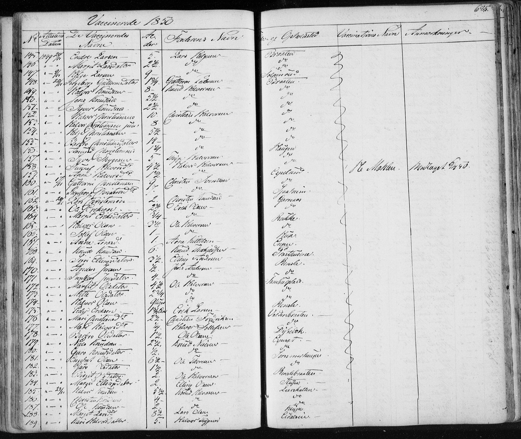 Nes kirkebøker, SAKO/A-236/F/Fa/L0009: Parish register (official) no. 9, 1834-1863, p. 685