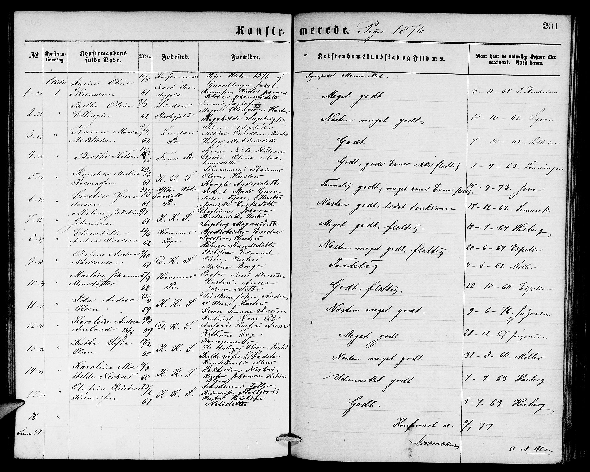Sandviken Sokneprestembete, SAB/A-77601/H/Hb: Parish register (copy) no. A 1, 1867-1879, p. 201