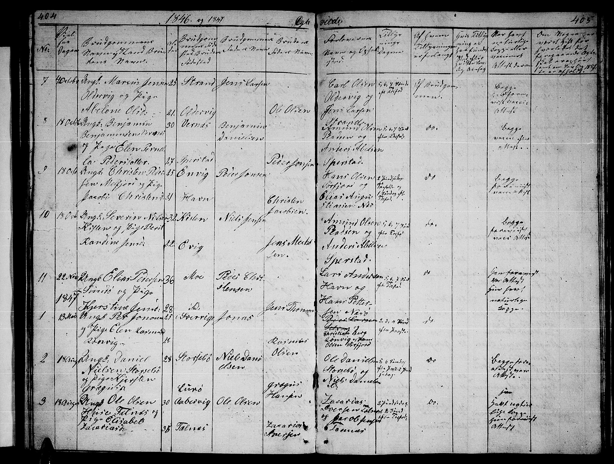 Ministerialprotokoller, klokkerbøker og fødselsregistre - Nordland, AV/SAT-A-1459/841/L0618: Parish register (copy) no. 841C02, 1833-1855, p. 404-405