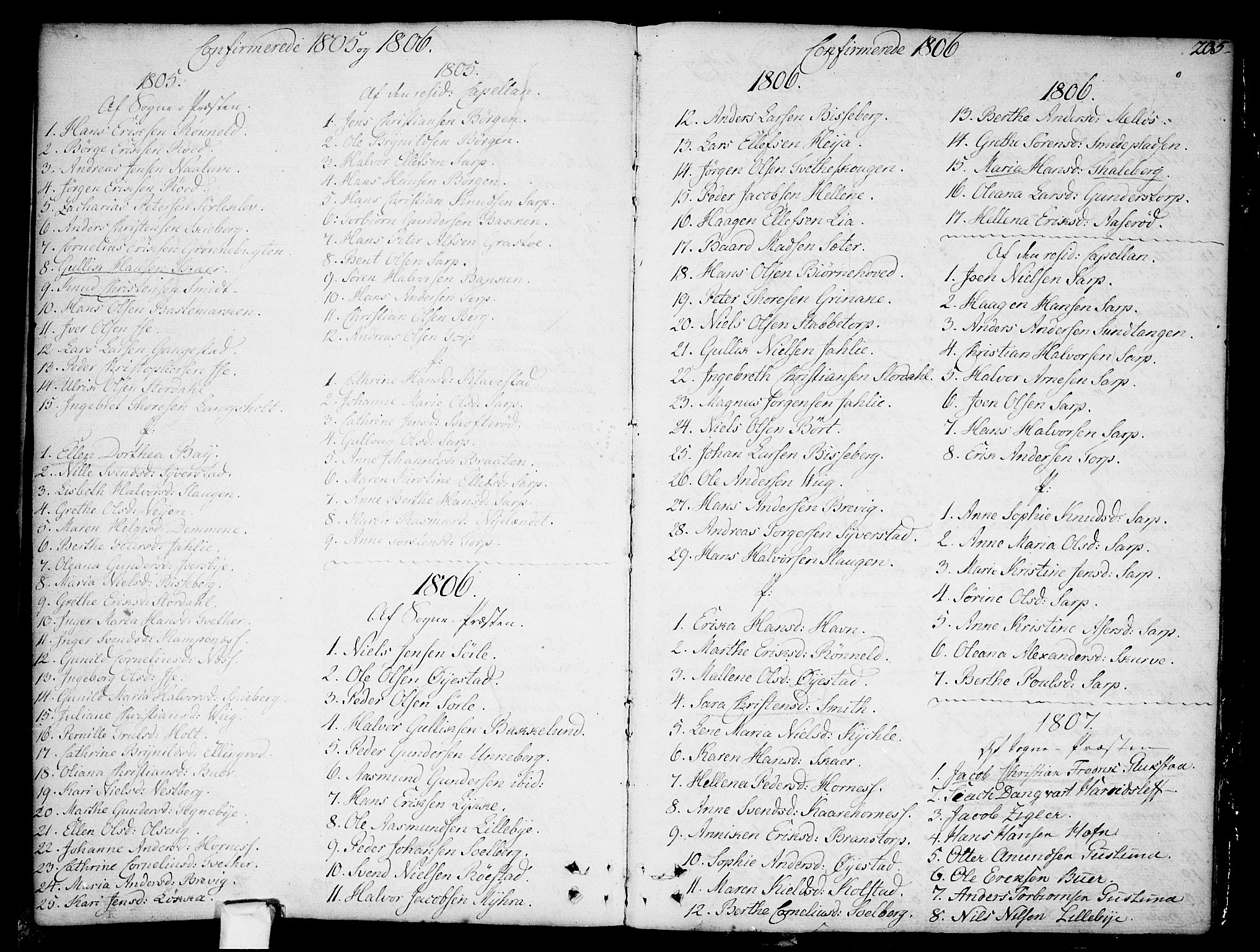 Skjeberg prestekontor Kirkebøker, SAO/A-10923/F/Fa/L0003: Parish register (official) no. I 3, 1792-1814, p. 205