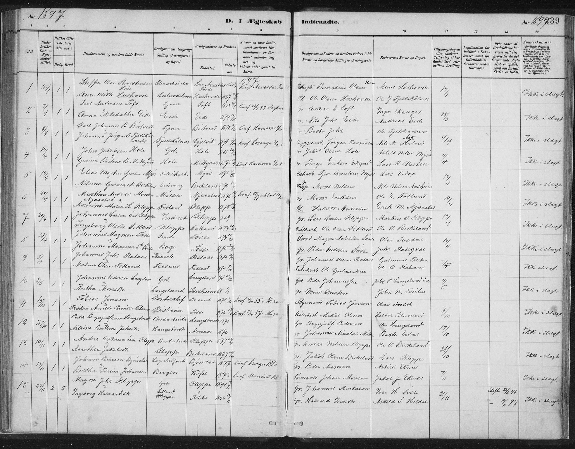 Hosanger sokneprestembete, AV/SAB-A-75801/H/Hab: Parish register (copy) no. A 3 II, 1882-1903, p. 239