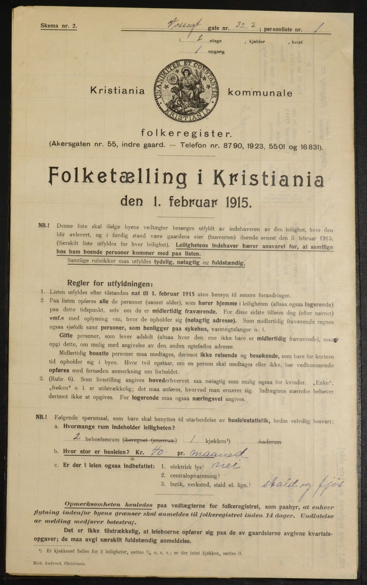 OBA, Municipal Census 1915 for Kristiania, 1915, p. 126128