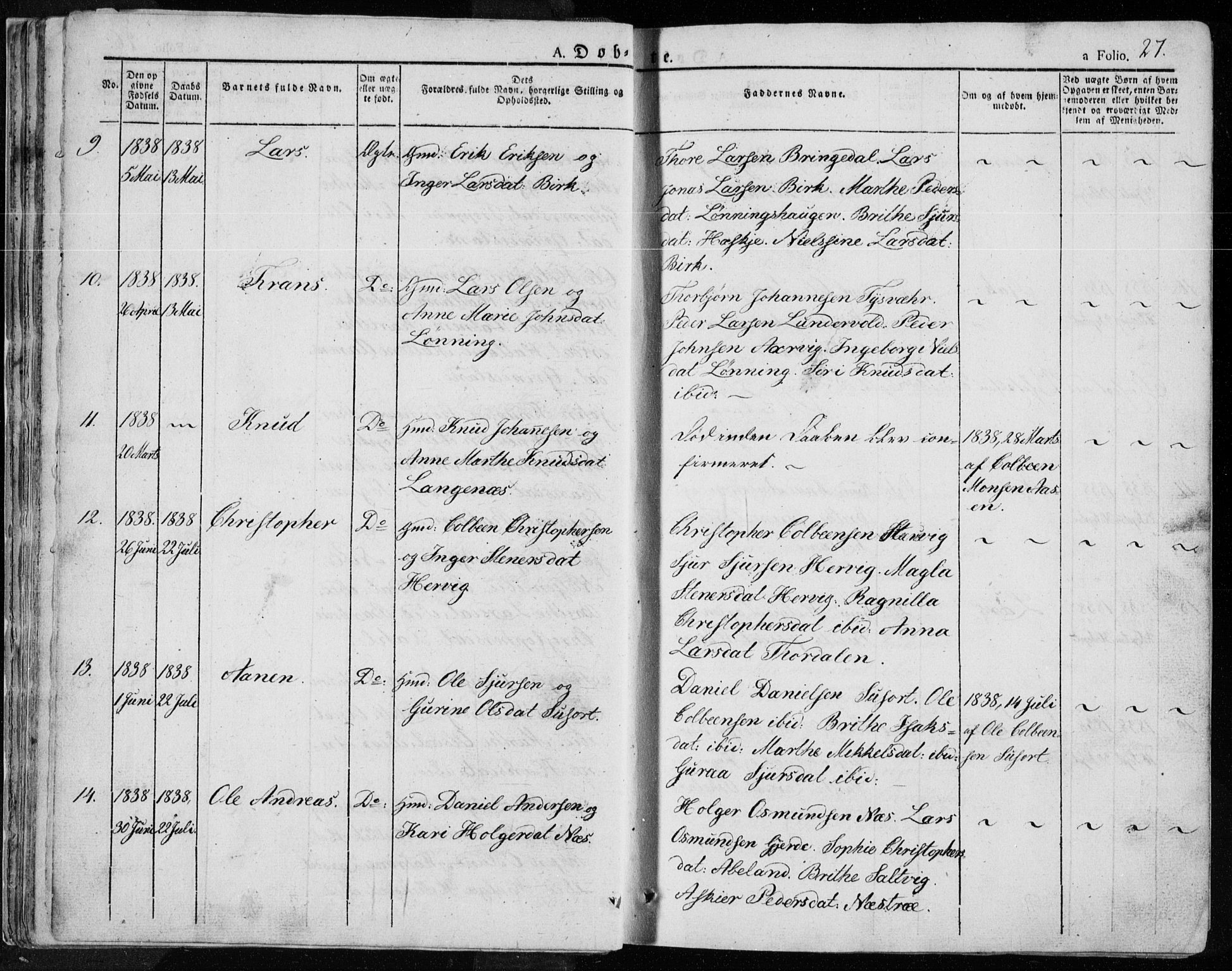 Tysvær sokneprestkontor, AV/SAST-A -101864/H/Ha/Haa/L0001: Parish register (official) no. A 1.1, 1831-1856, p. 27