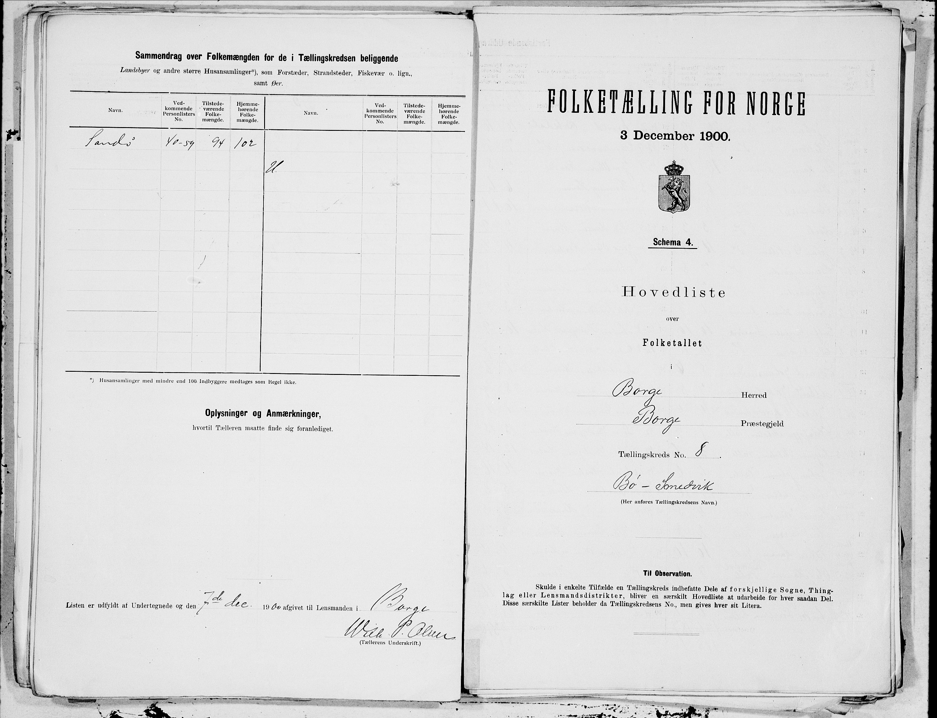 SAT, 1900 census for Borge, 1900, p. 16