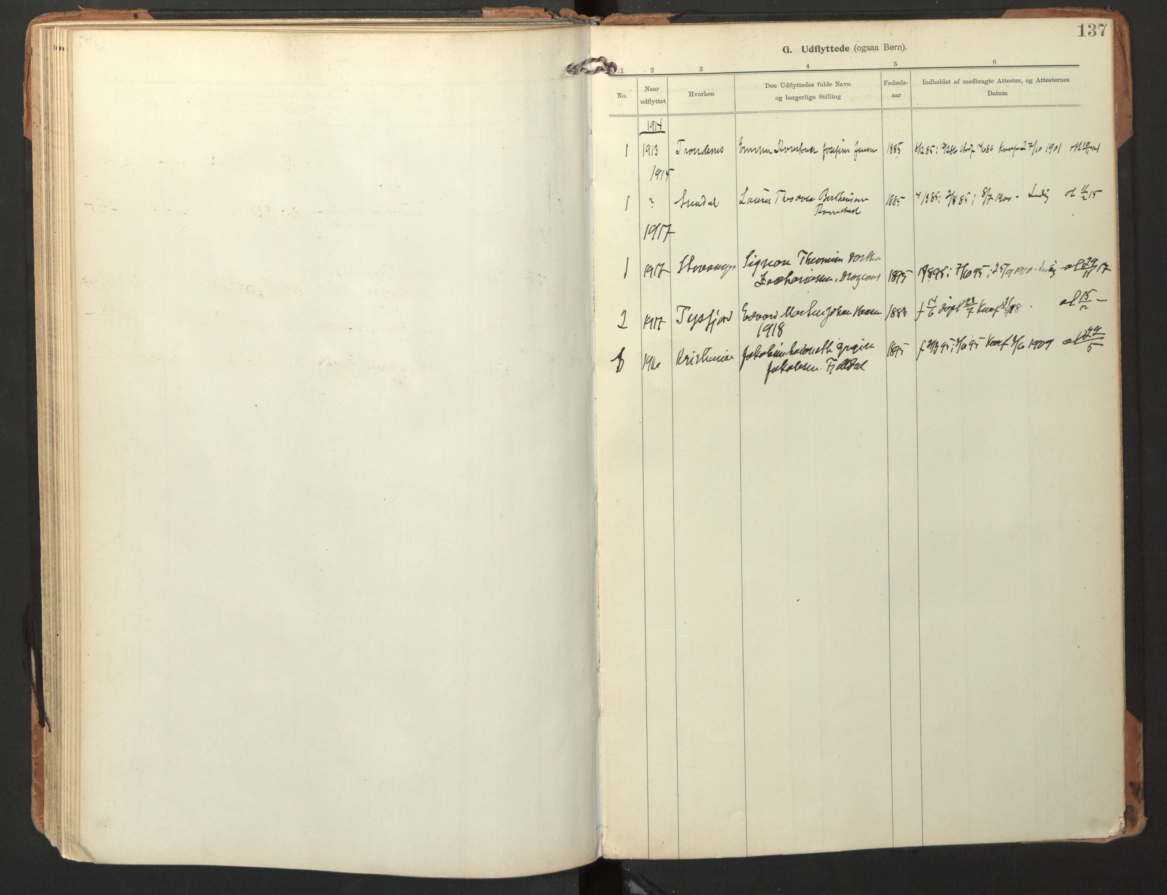 Ministerialprotokoller, klokkerbøker og fødselsregistre - Nordland, SAT/A-1459/865/L0928: Parish register (official) no. 865A06, 1913-1926, p. 137