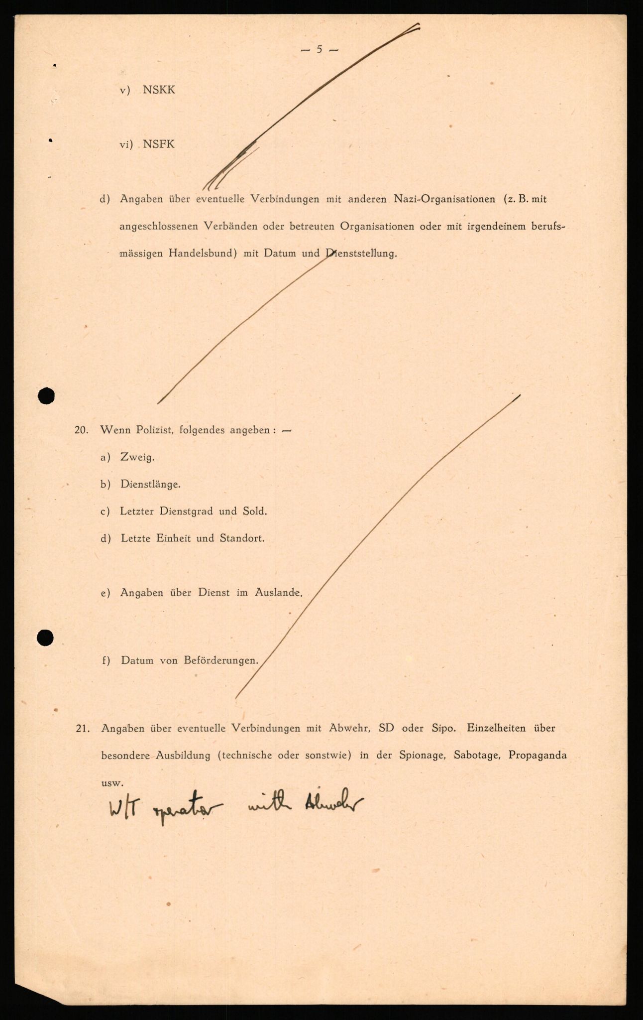 Forsvaret, Forsvarets overkommando II, AV/RA-RAFA-3915/D/Db/L0037: CI Questionaires. Tyske okkupasjonsstyrker i Norge. Tyskere., 1945-1946, p. 493