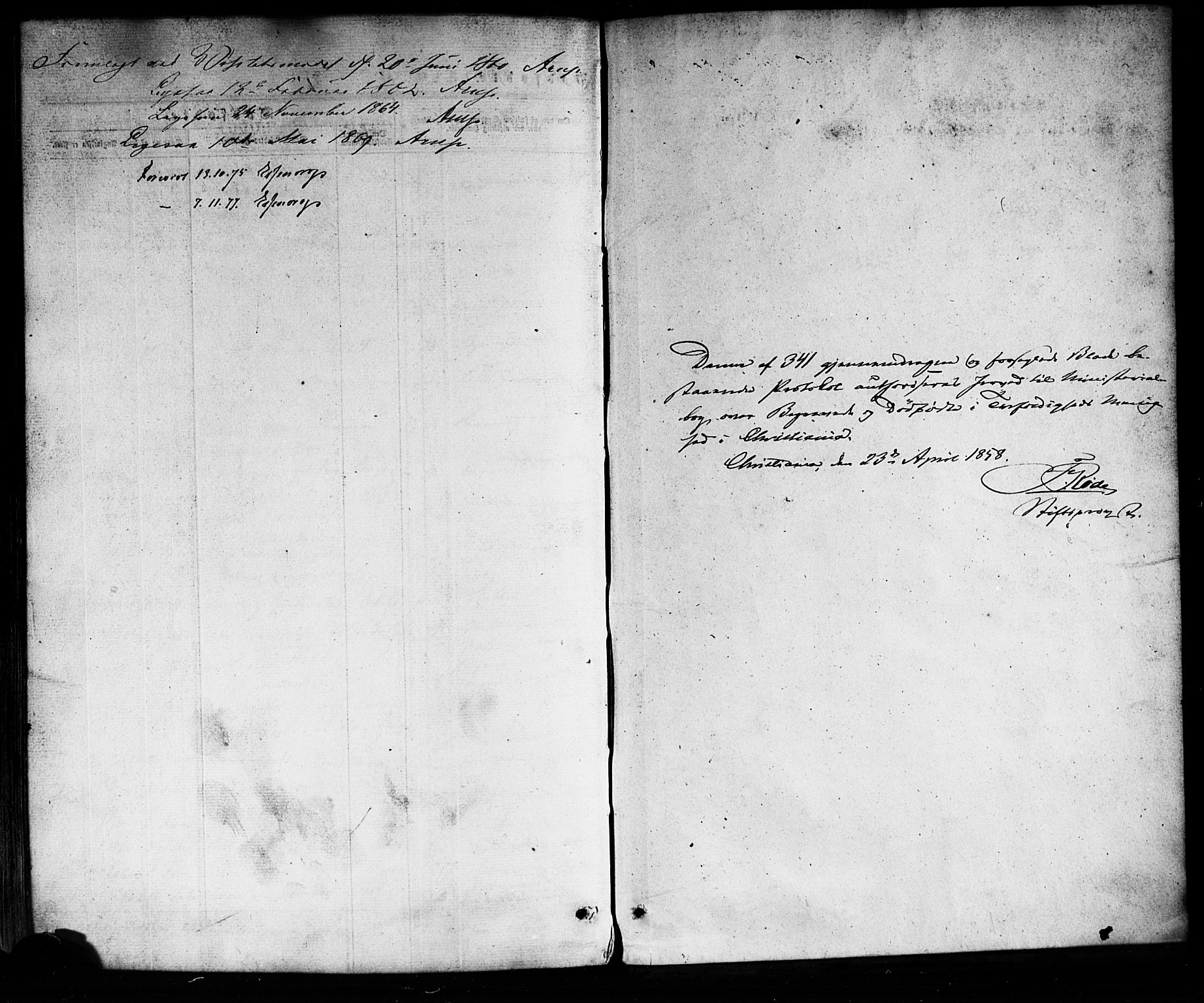 Trefoldighet prestekontor Kirkebøker, SAO/A-10882/F/Fd/L0001: Parish register (official) no. IV 1, 1858-1877