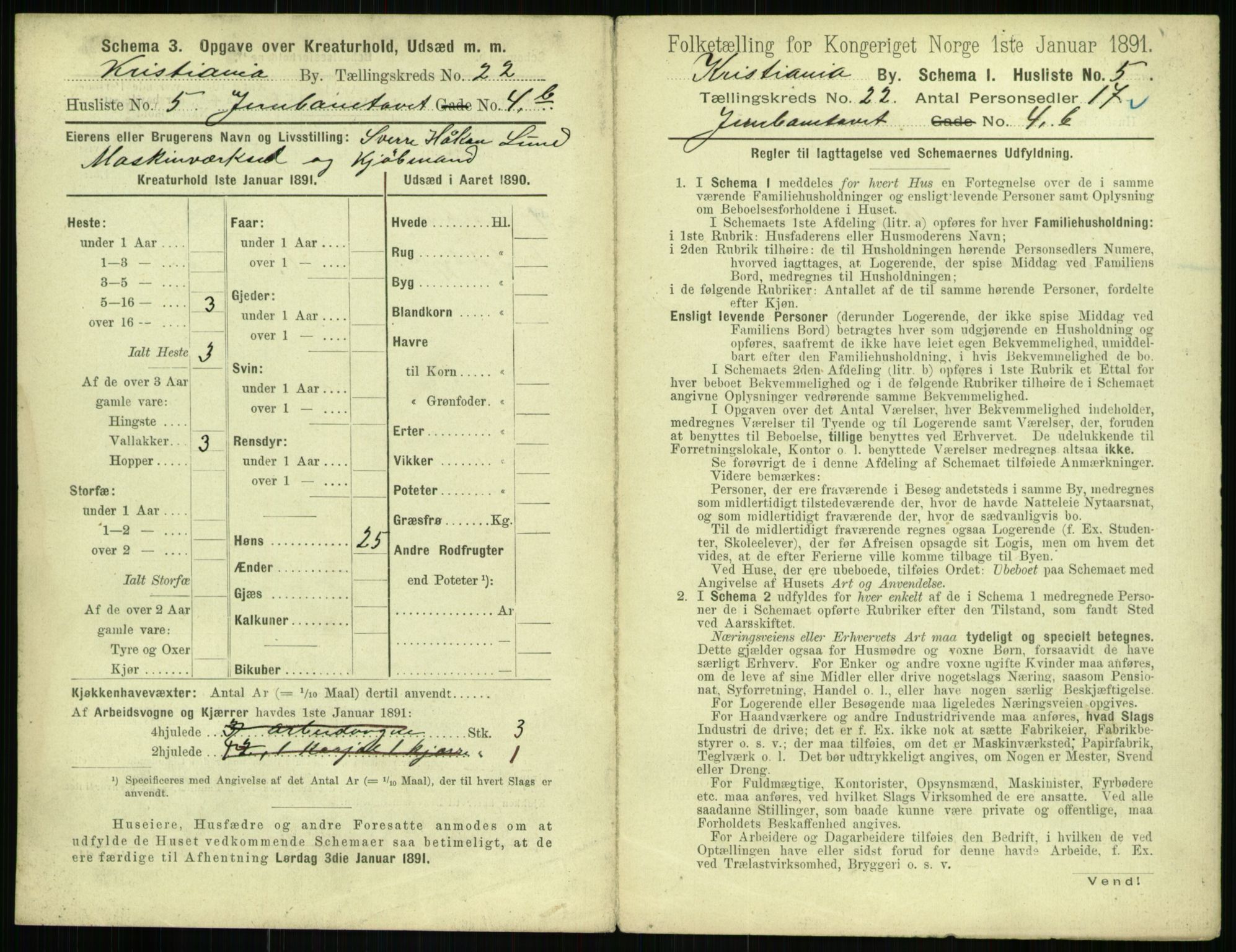 RA, 1891 census for 0301 Kristiania, 1891, p. 10848