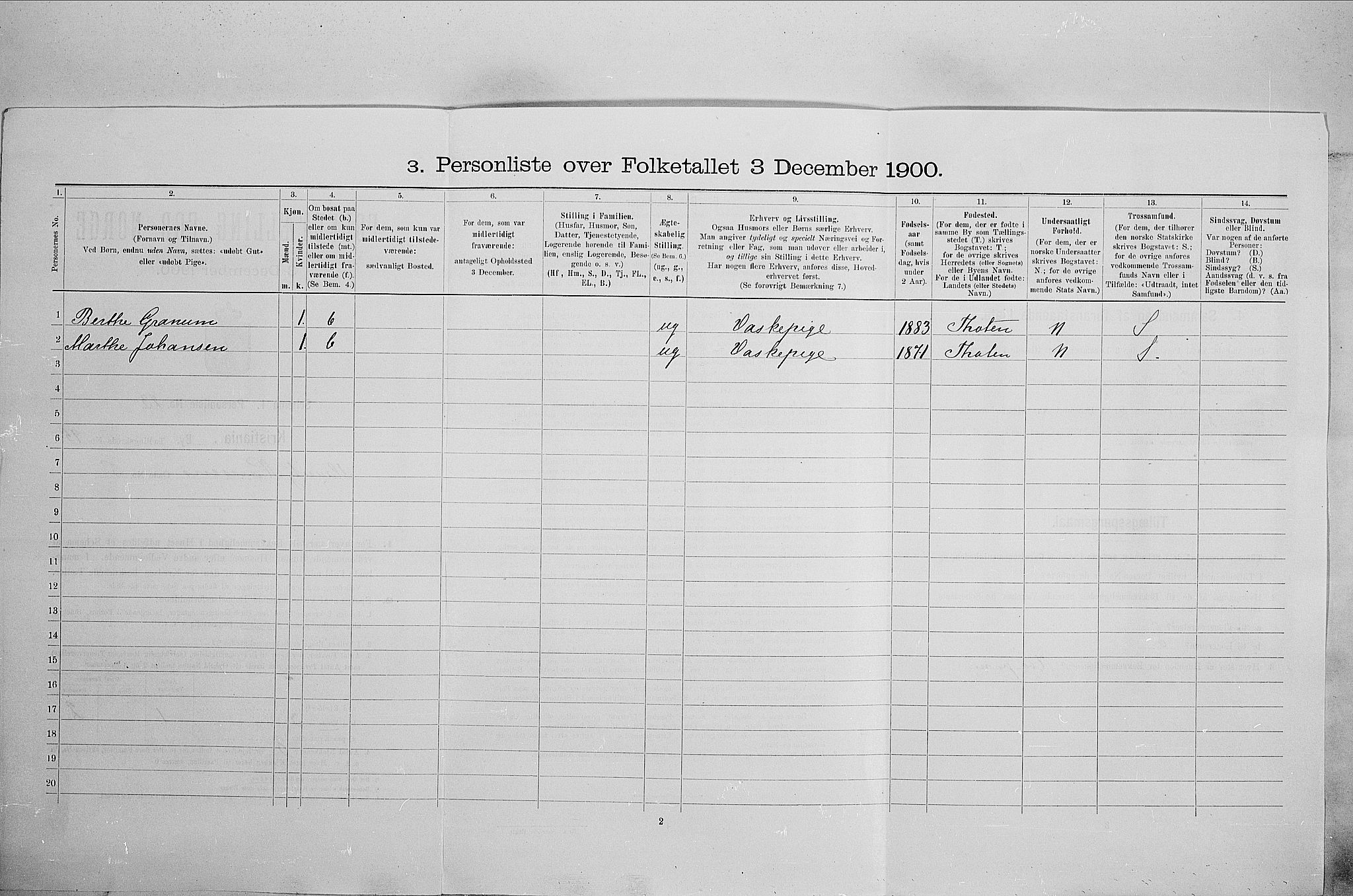 SAO, 1900 census for Kristiania, 1900, p. 59007