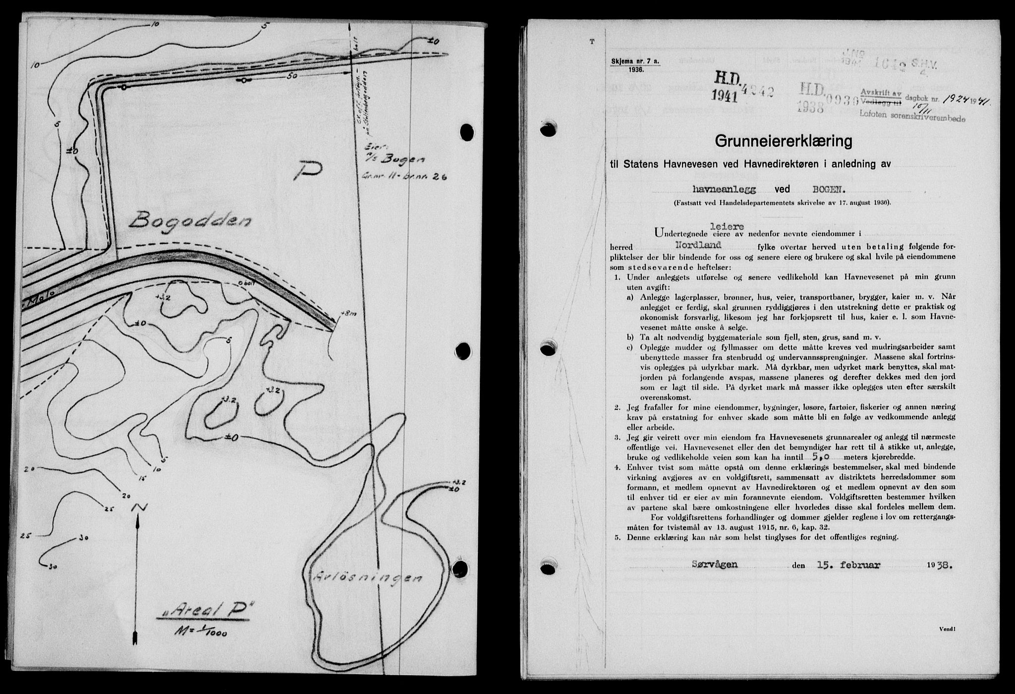 Lofoten sorenskriveri, SAT/A-0017/1/2/2C/L0009a: Mortgage book no. 9a, 1941-1942, Diary no: : 1924/1941