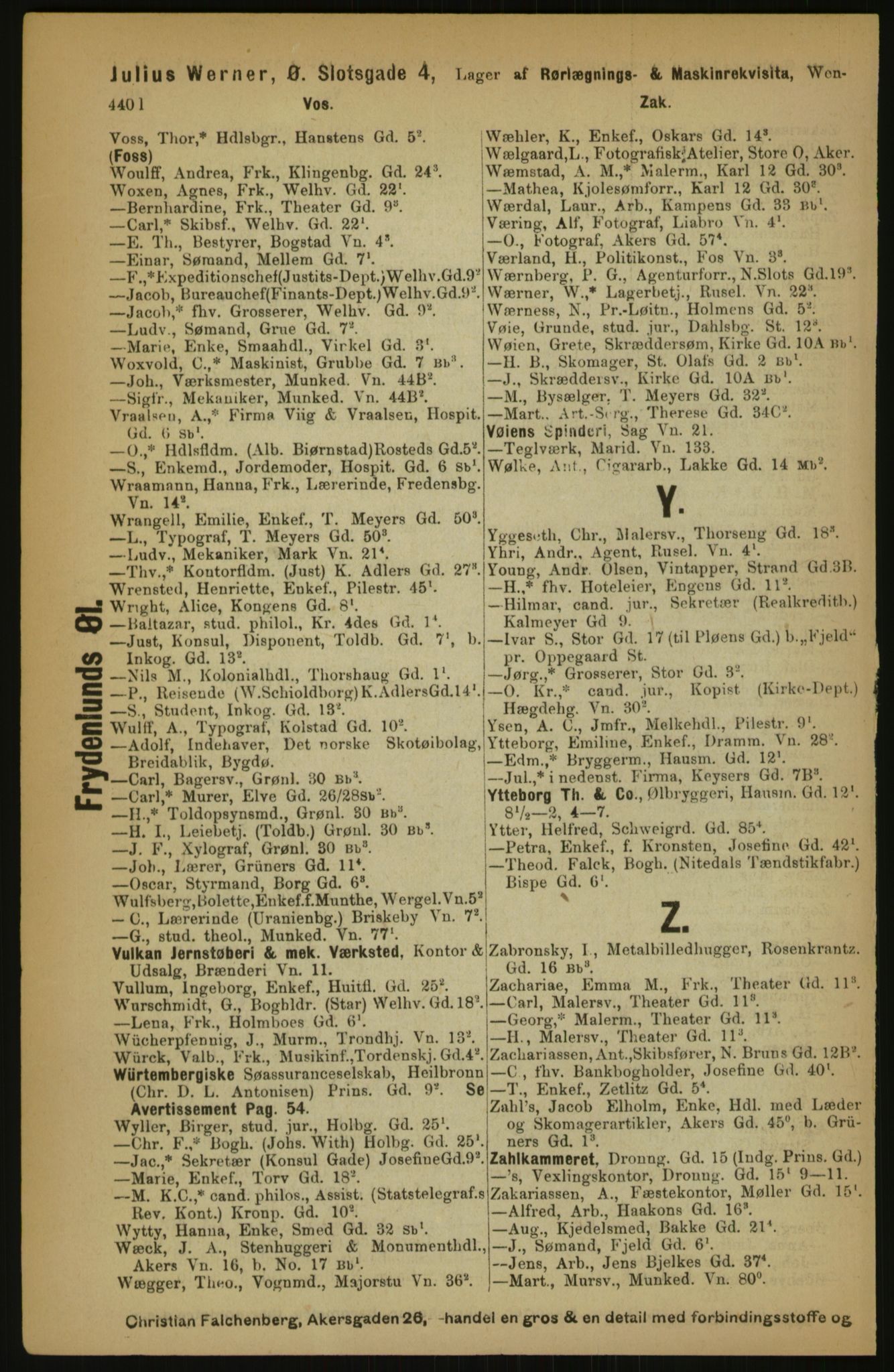 Kristiania/Oslo adressebok, PUBL/-, 1891, p. 440l