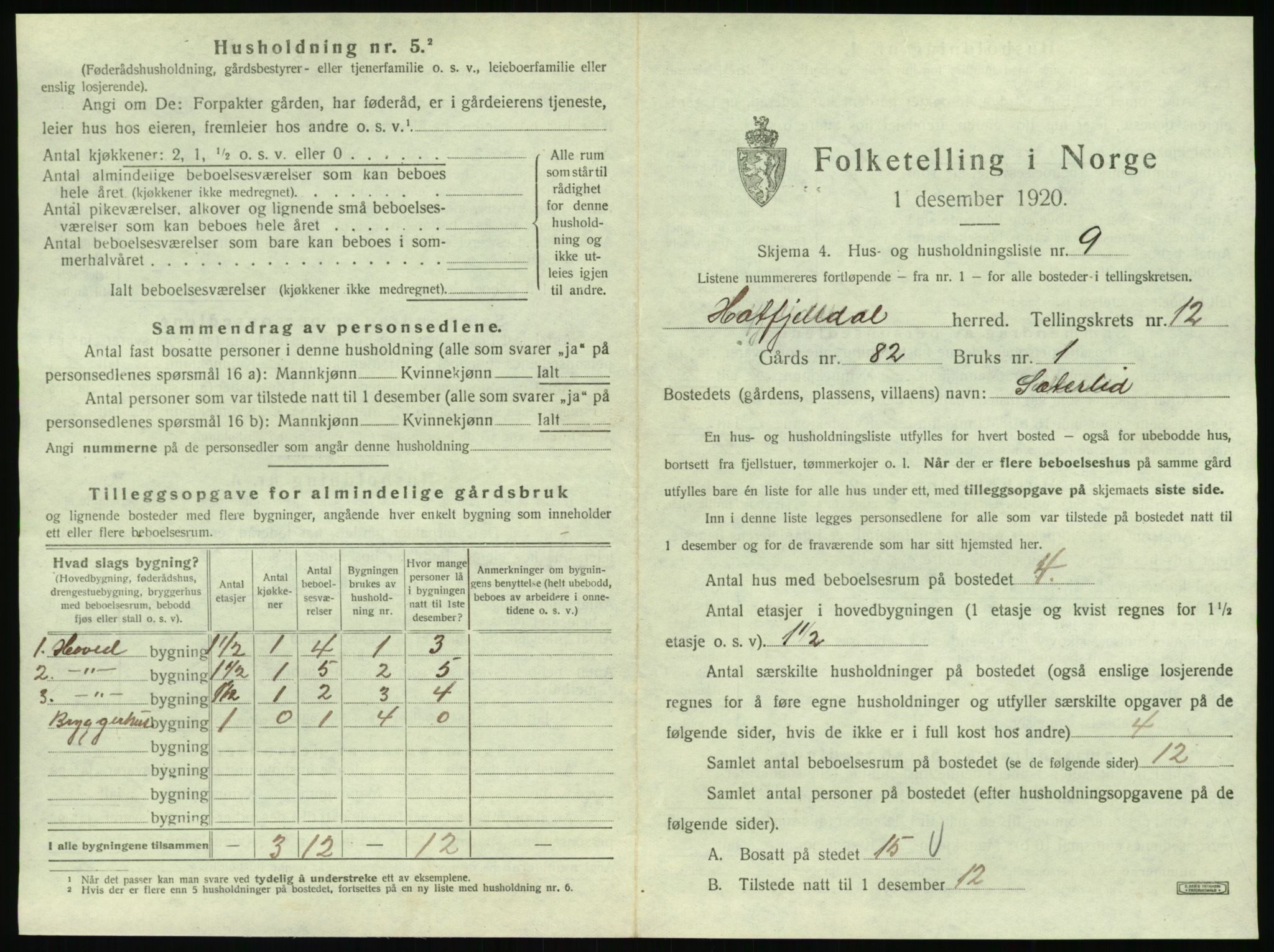 SAT, 1920 census for Hattfjelldal, 1920, p. 384