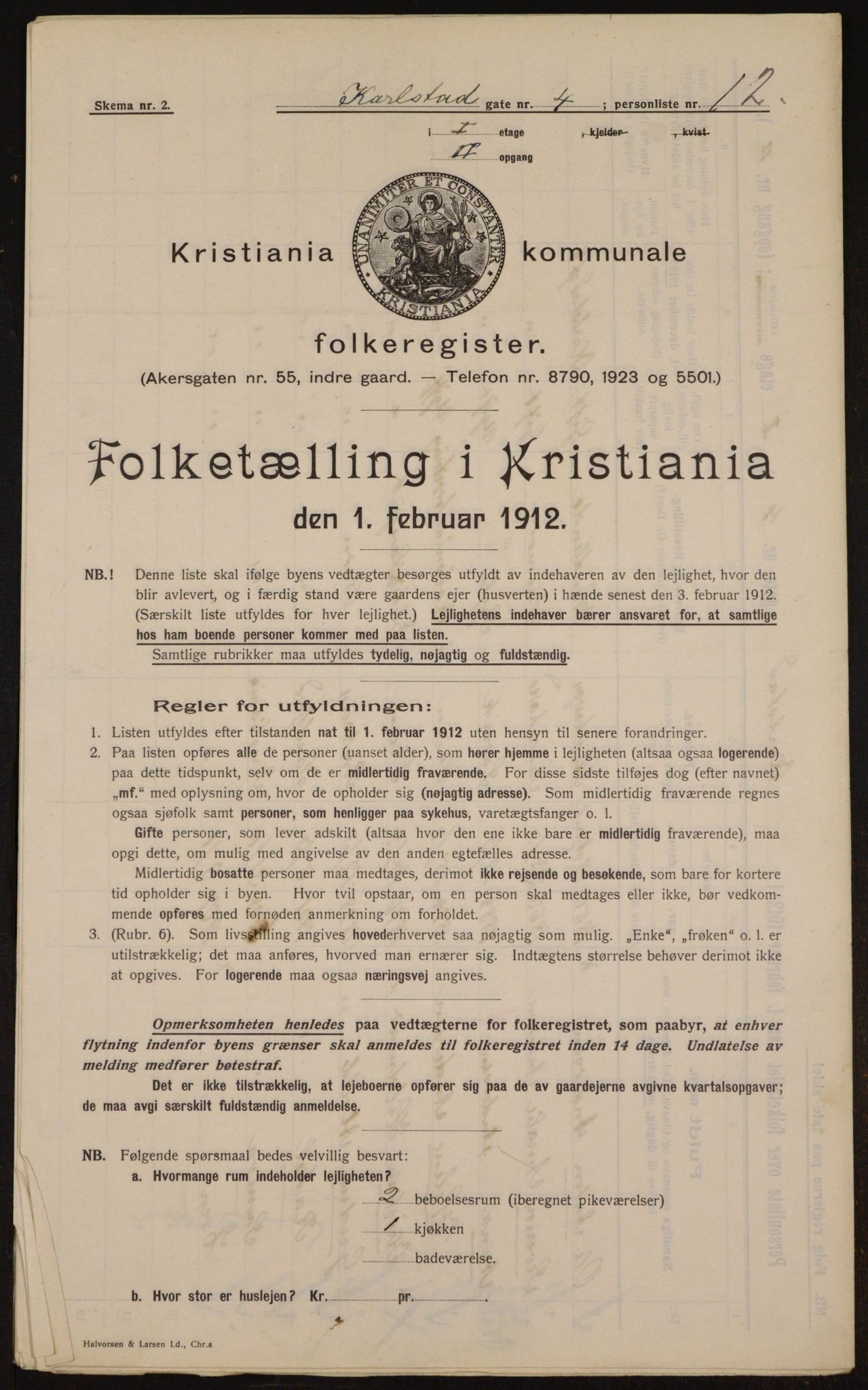 OBA, Municipal Census 1912 for Kristiania, 1912, p. 49275