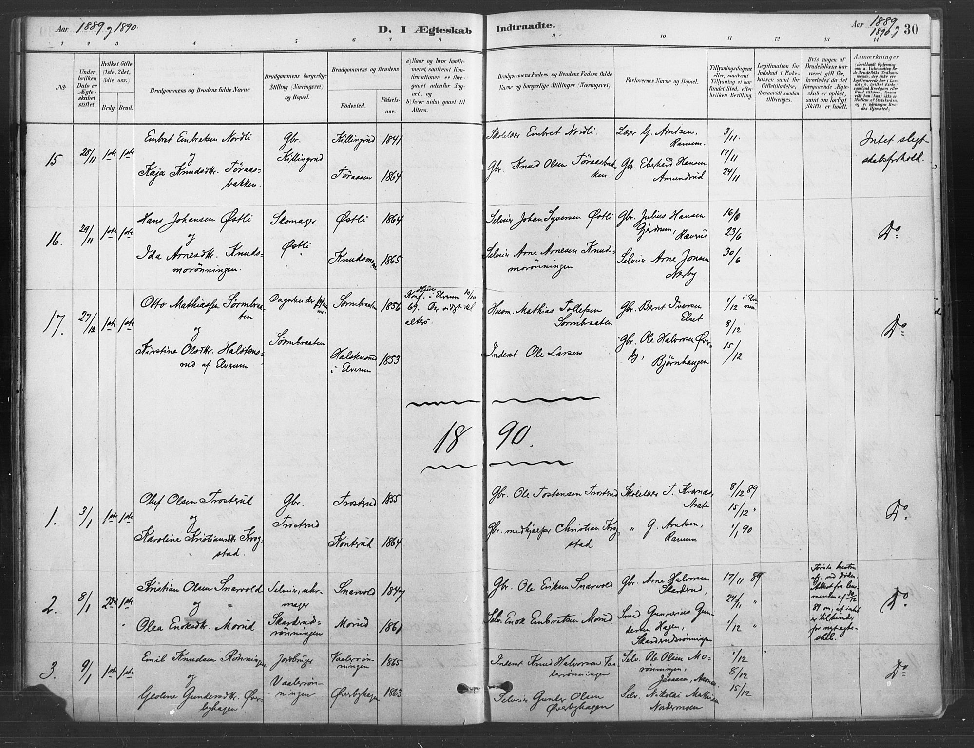 Våler prestekontor, Hedmark, AV/SAH-PREST-040/H/Ha/Haa/L0004: Parish register (official) no. 4, 1879-1893, p. 30