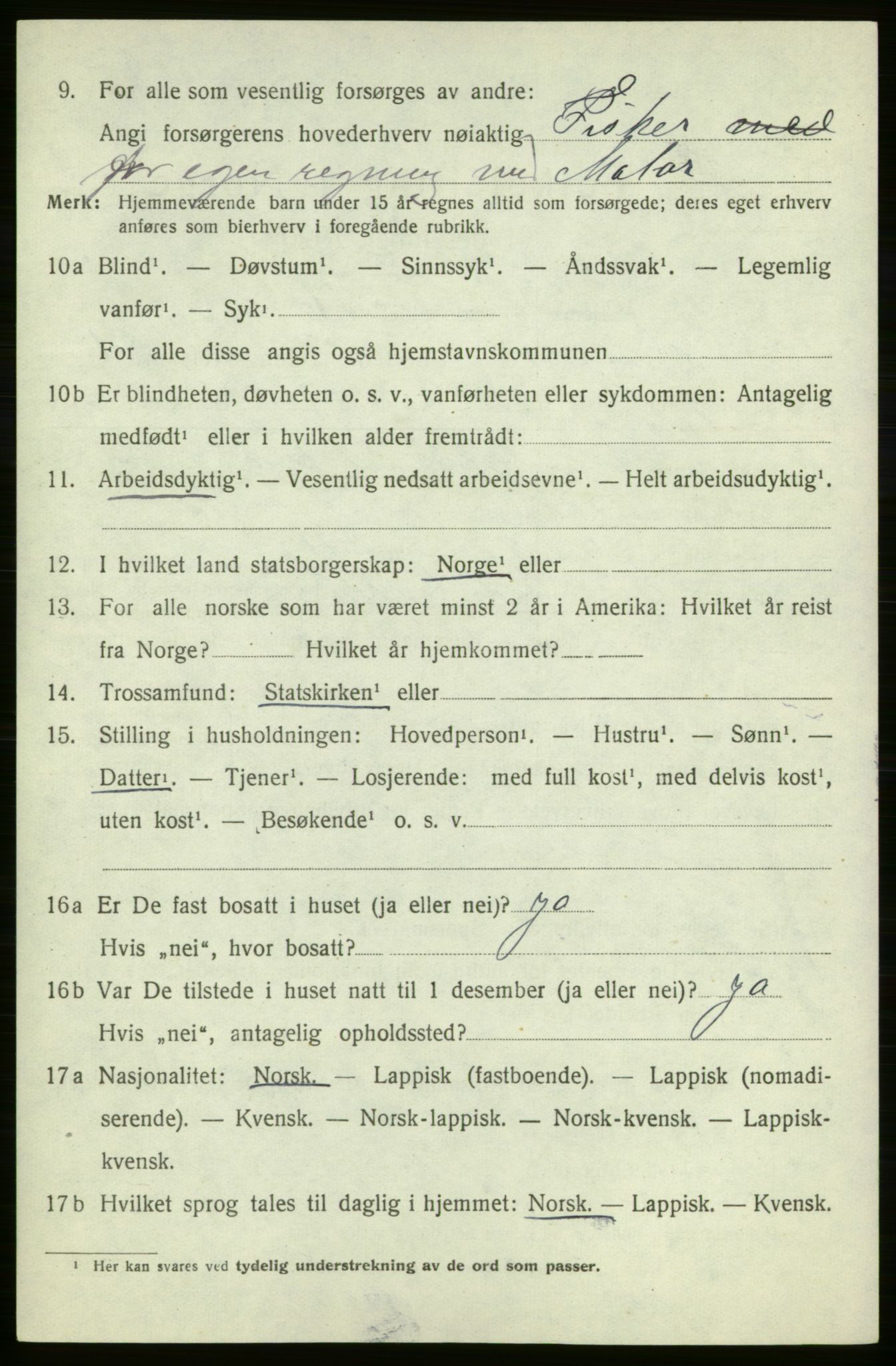 SATØ, 1920 census for , 1920, p. 623