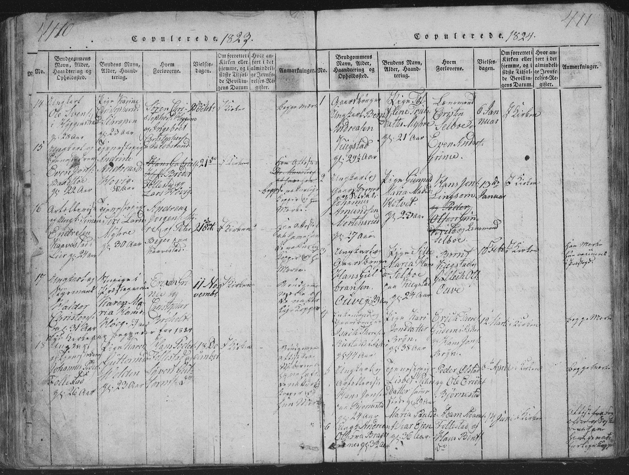 Røyken kirkebøker, AV/SAKO-A-241/G/Ga/L0003: Parish register (copy) no. 3, 1814-1856, p. 410-411