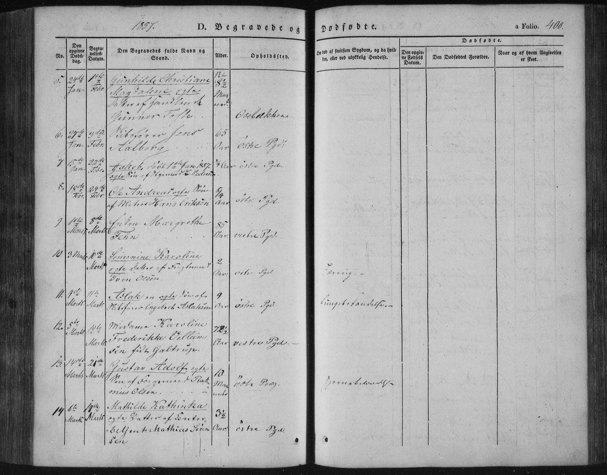 Porsgrunn kirkebøker , AV/SAKO-A-104/F/Fa/L0006: Parish register (official) no. 6, 1841-1857, p. 400