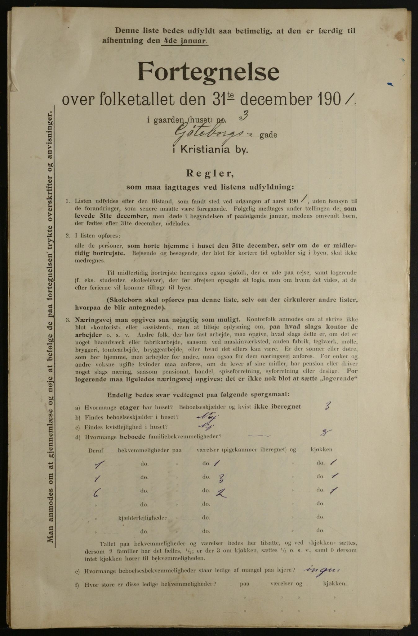 OBA, Municipal Census 1901 for Kristiania, 1901, p. 5309