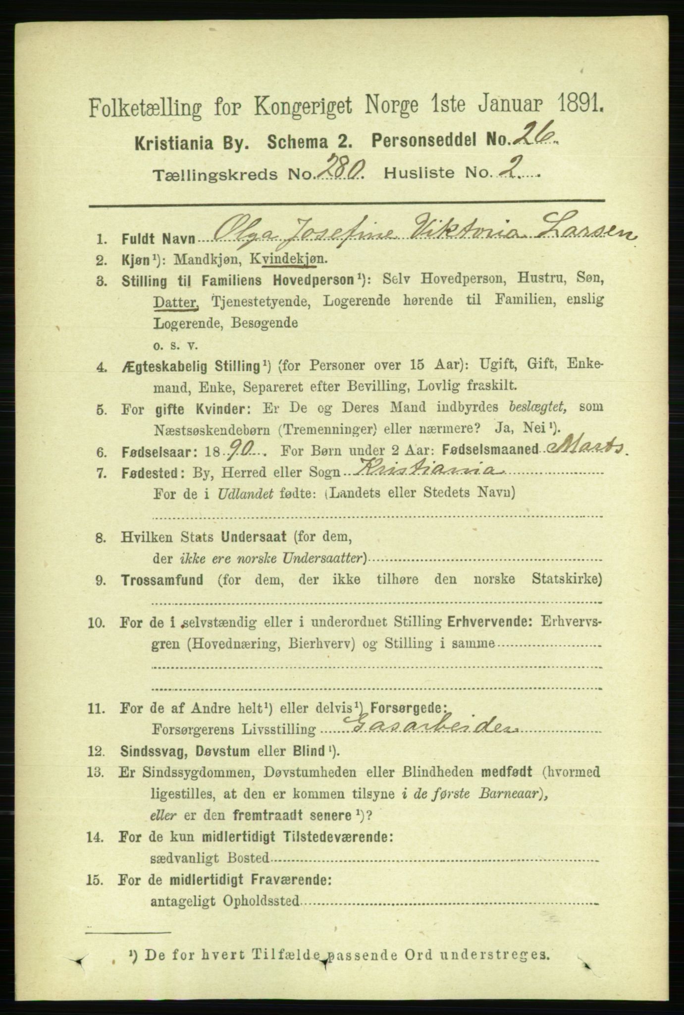RA, 1891 census for 0301 Kristiania, 1891, p. 170130