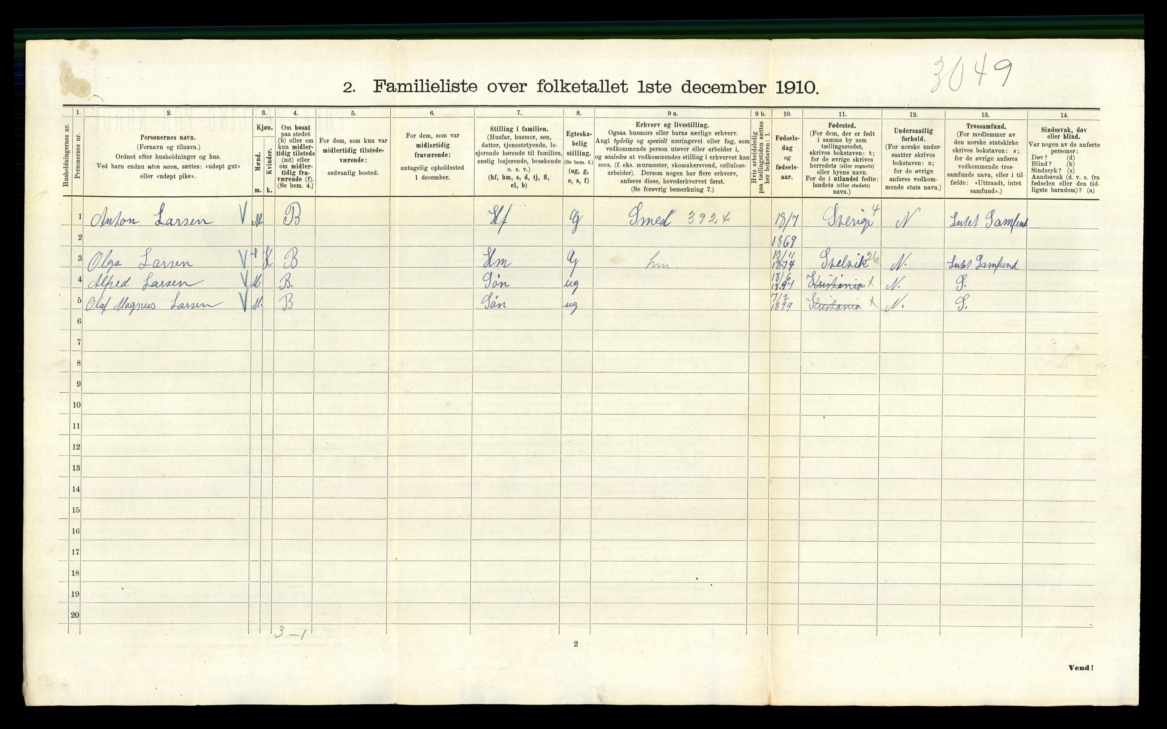 RA, 1910 census for Kristiania, 1910, p. 1786