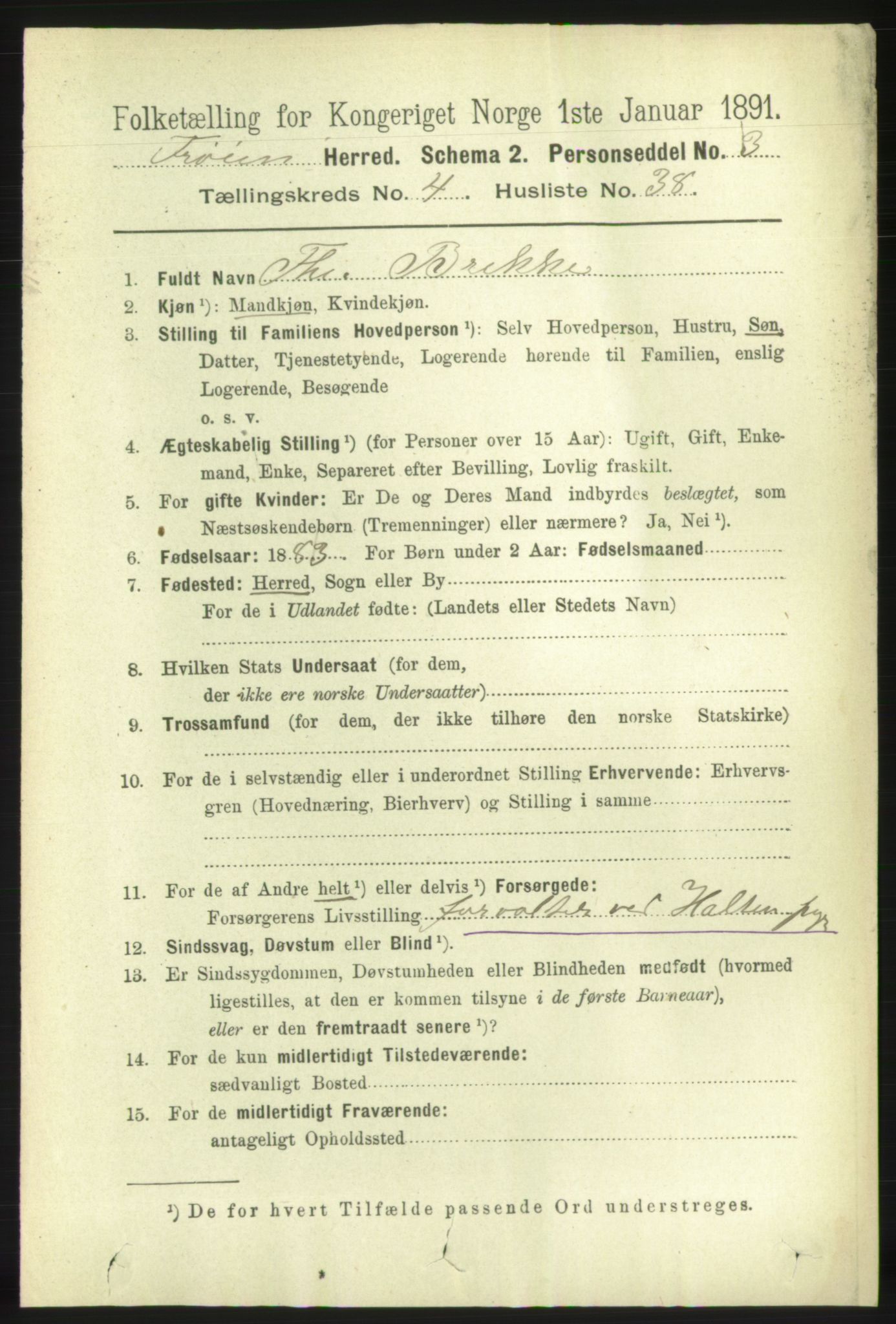 RA, 1891 census for 1619 Frøya, 1891, p. 3227