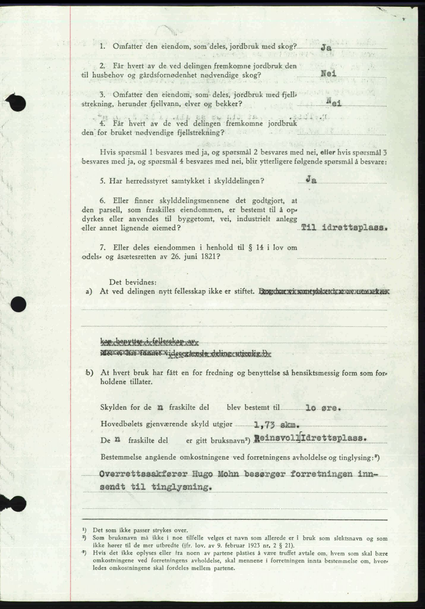 Toten tingrett, SAH/TING-006/H/Hb/Hbc/L0020: Mortgage book no. Hbc-20, 1948-1948, Diary no: : 2591/1948