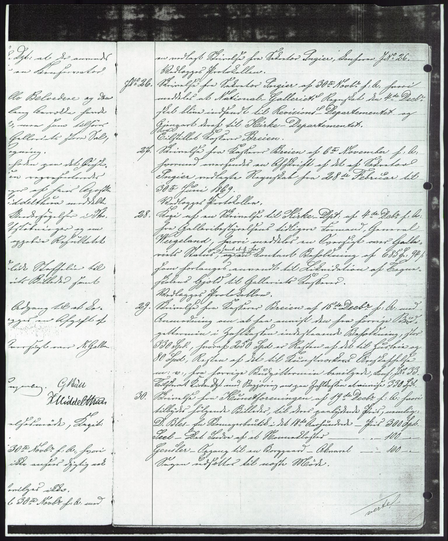 Nasjonalgalleriet, NMFK/NG-1000/A/Aa/L0001: Forhandlingsprotokoll 1869-1877, 1869-1877, p. 6