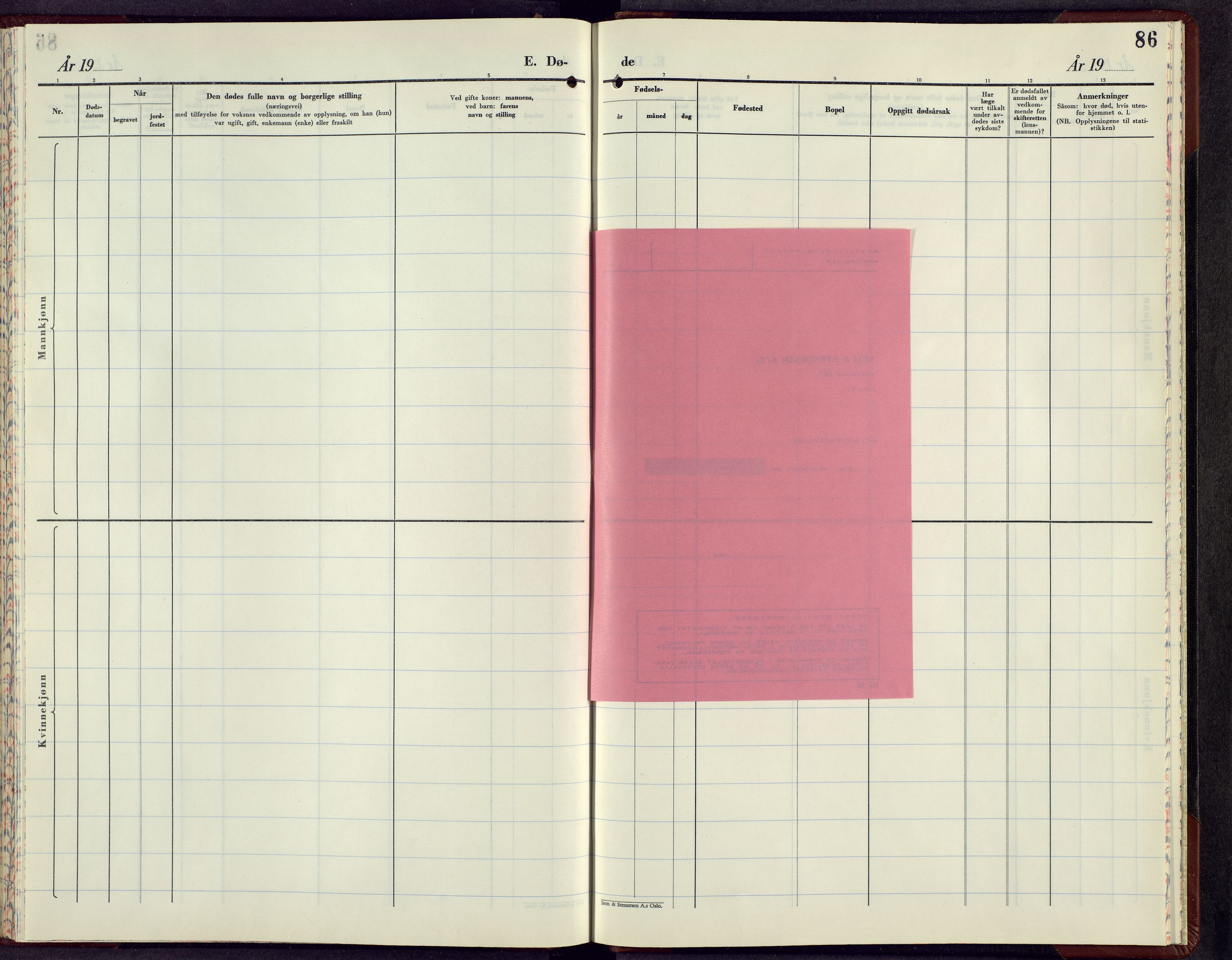 Tynset prestekontor, AV/SAH-PREST-058/H/Ha/Hab/L0016: Parish register (copy) no. 16, 1962-1962, p. 86