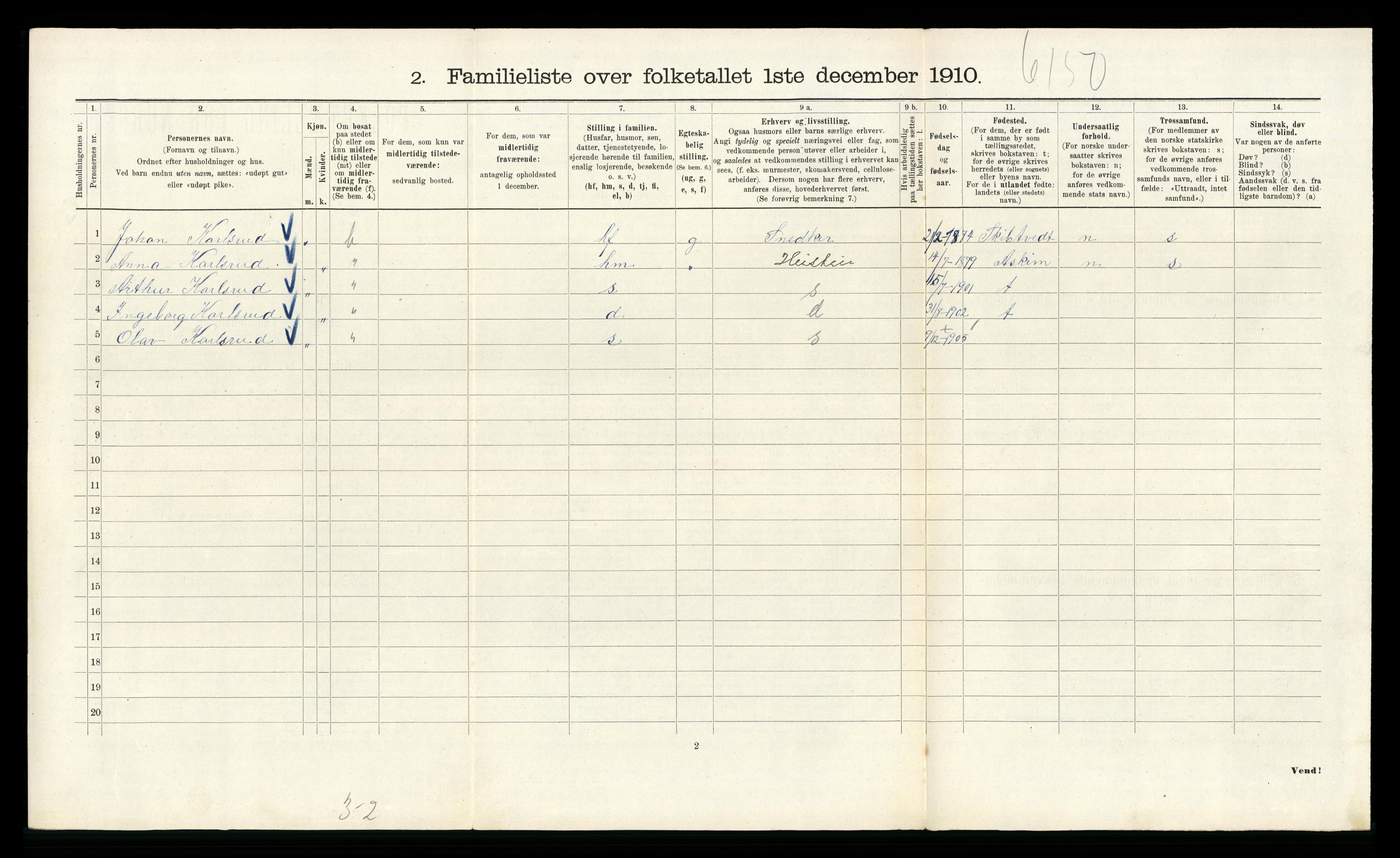 RA, 1910 census for Kristiania, 1910, p. 2294