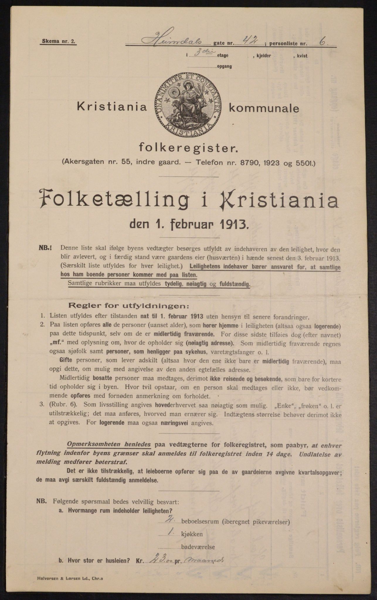 OBA, Municipal Census 1913 for Kristiania, 1913, p. 37506