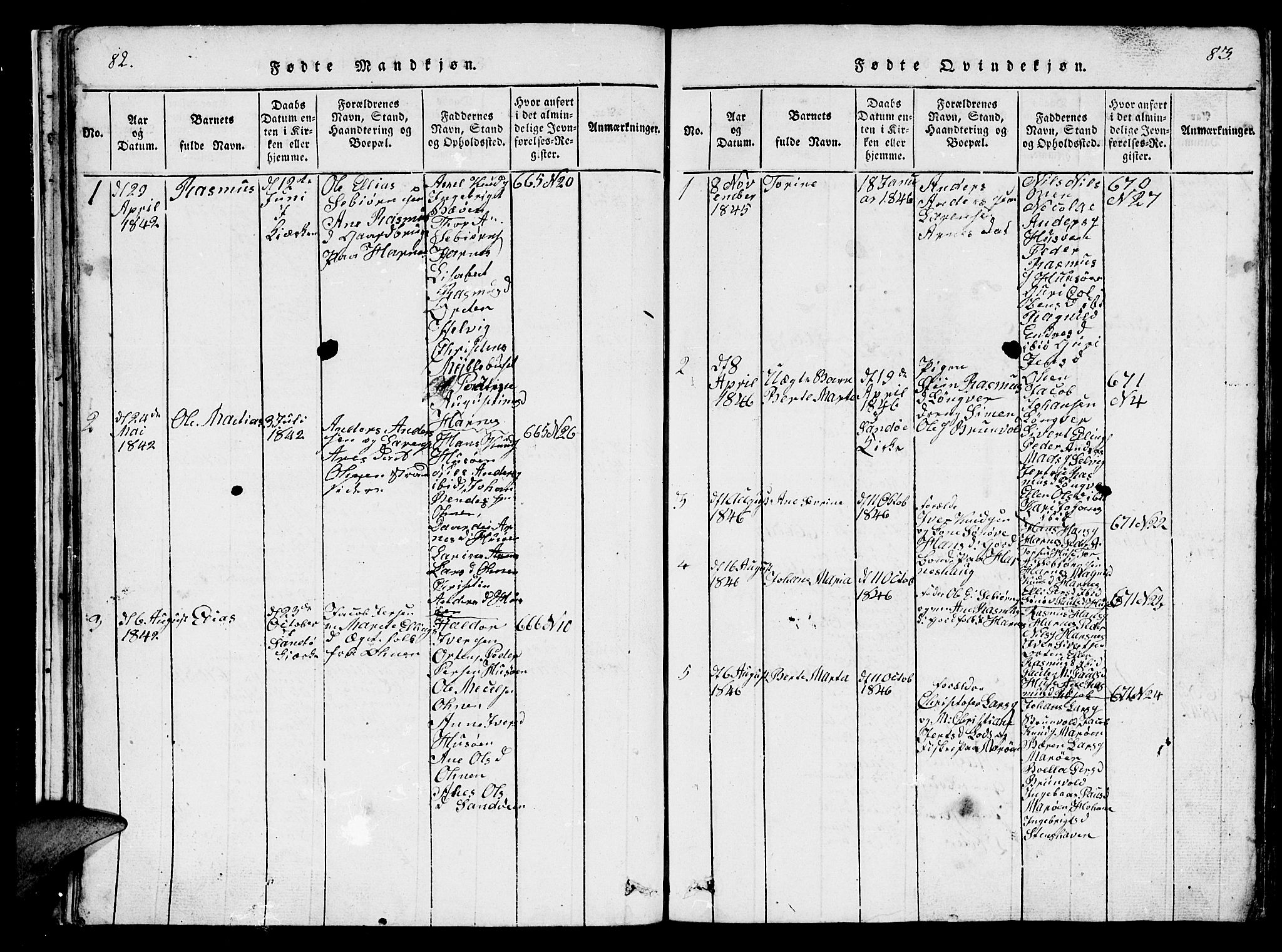 Ministerialprotokoller, klokkerbøker og fødselsregistre - Møre og Romsdal, AV/SAT-A-1454/561/L0731: Parish register (copy) no. 561C01, 1817-1867, p. 82-83