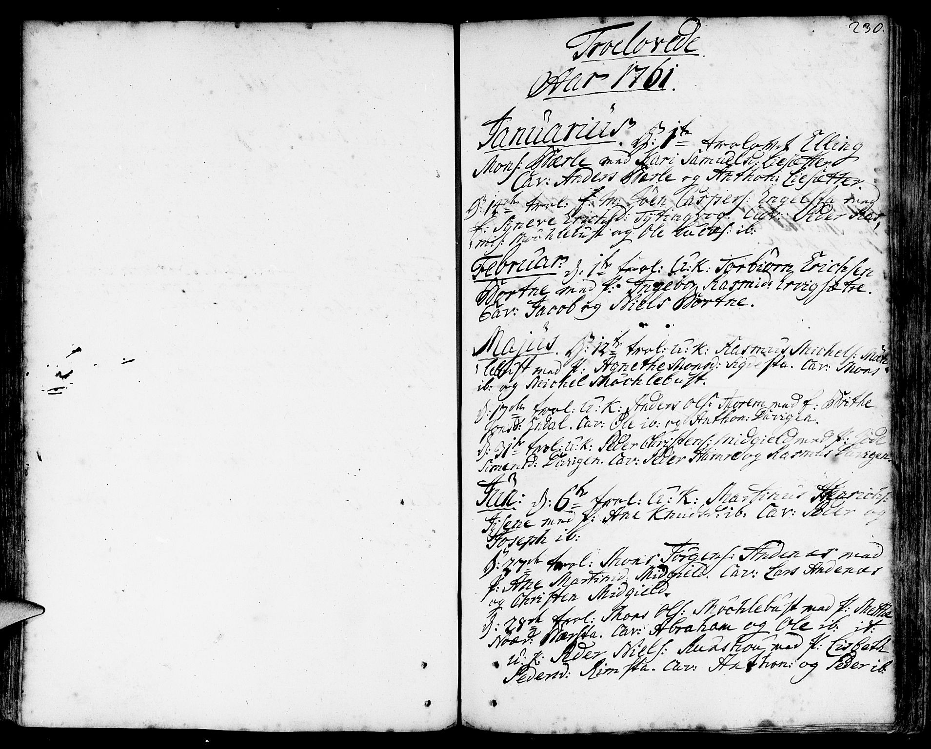 Davik sokneprestembete, SAB/A-79701/H/Haa/Haaa/L0002: Parish register (official) no. A 2, 1742-1816, p. 230