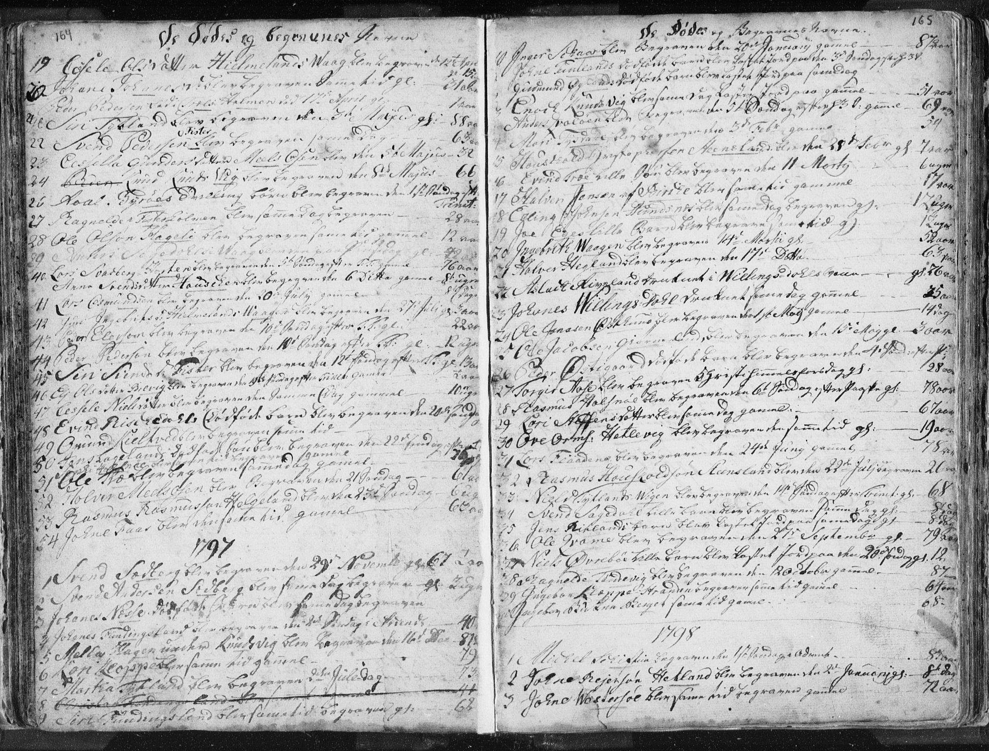 Hjelmeland sokneprestkontor, SAST/A-101843/01/IV/L0001: Parish register (official) no. A 1, 1760-1799, p. 164-165
