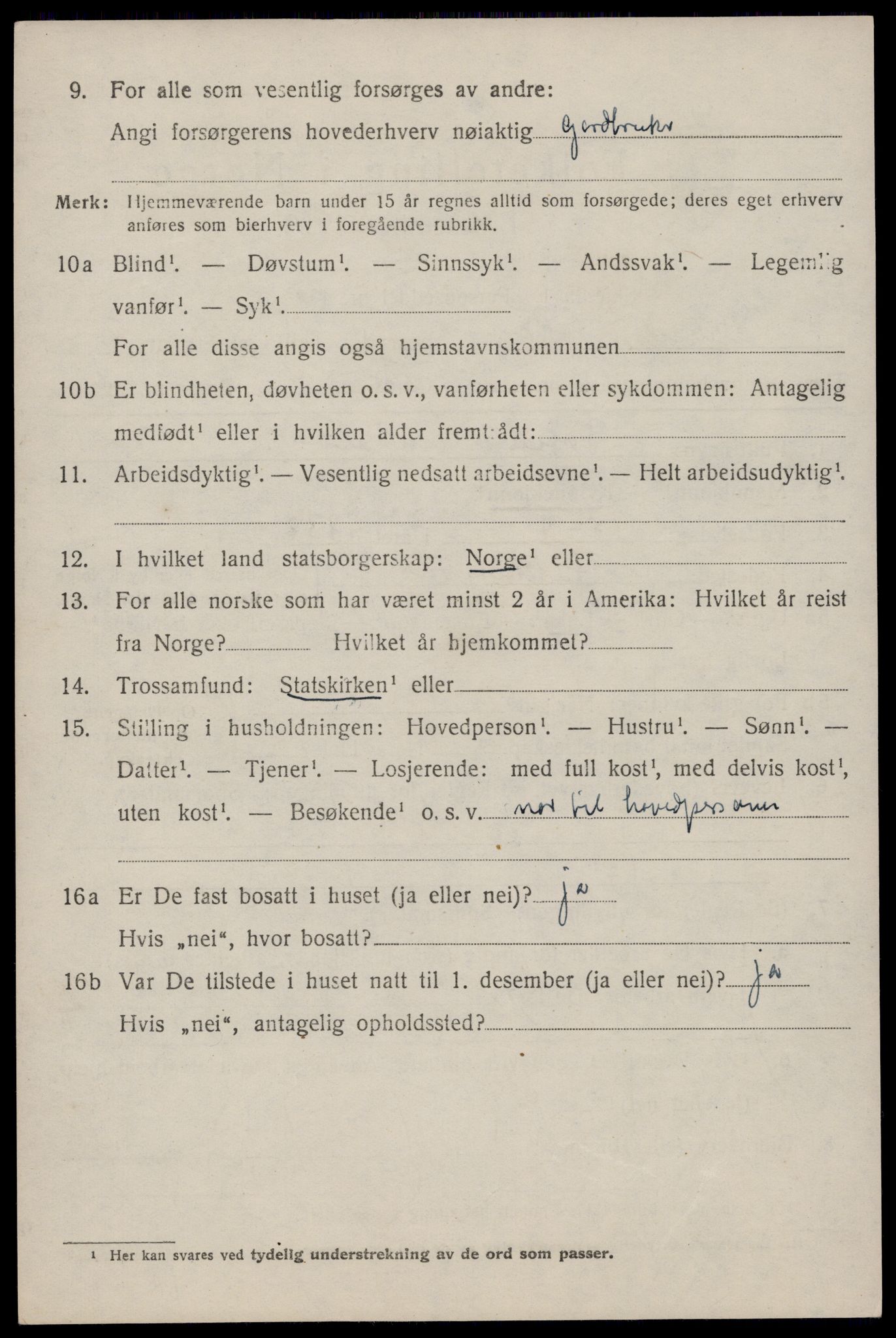 SAST, 1920 census for Strand, 1920, p. 2315